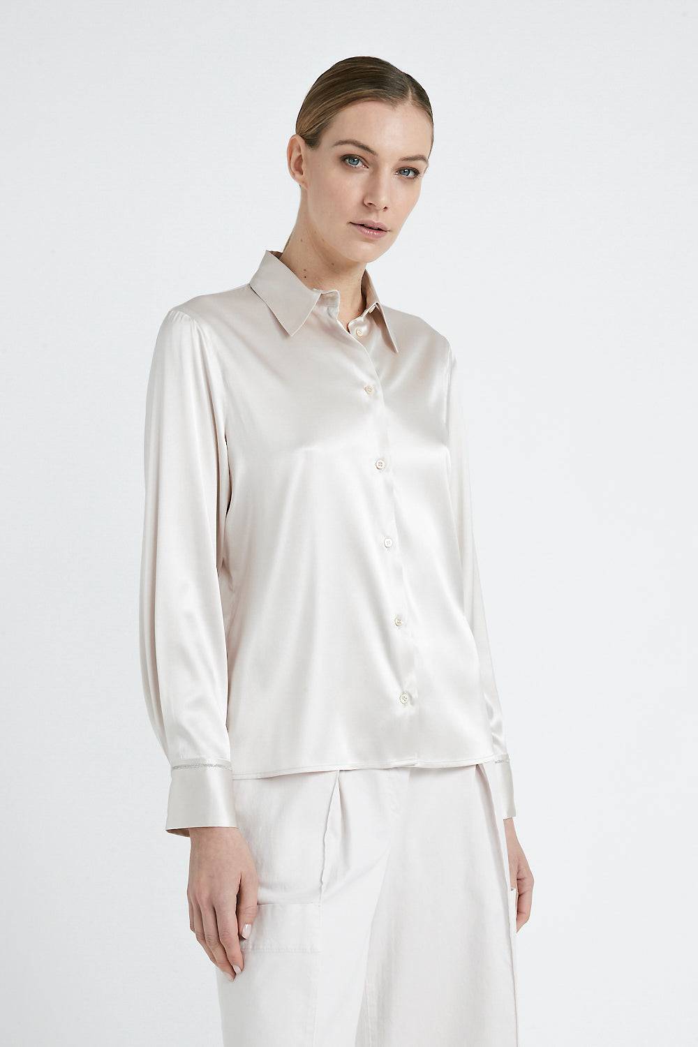 Peserico Camicia in raso di seta stretch Black Friday