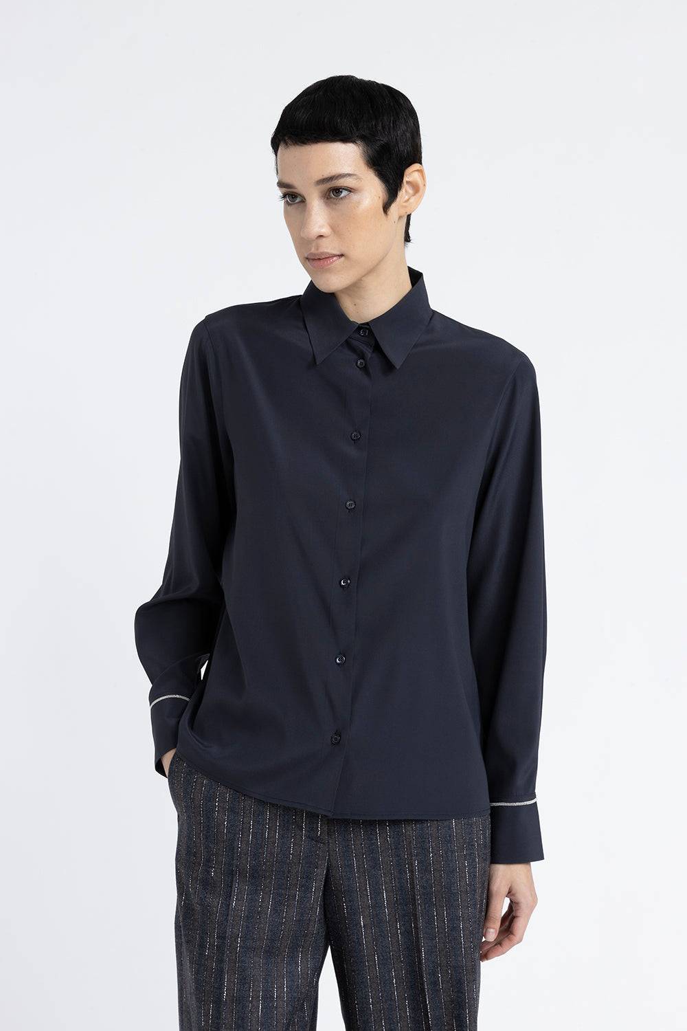 Peserico Camicia in crepe de chine di seta stretch Cyber Monday