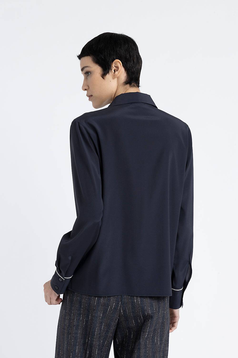 Peserico Camicia in crepe de chine di seta stretch Cyber Monday