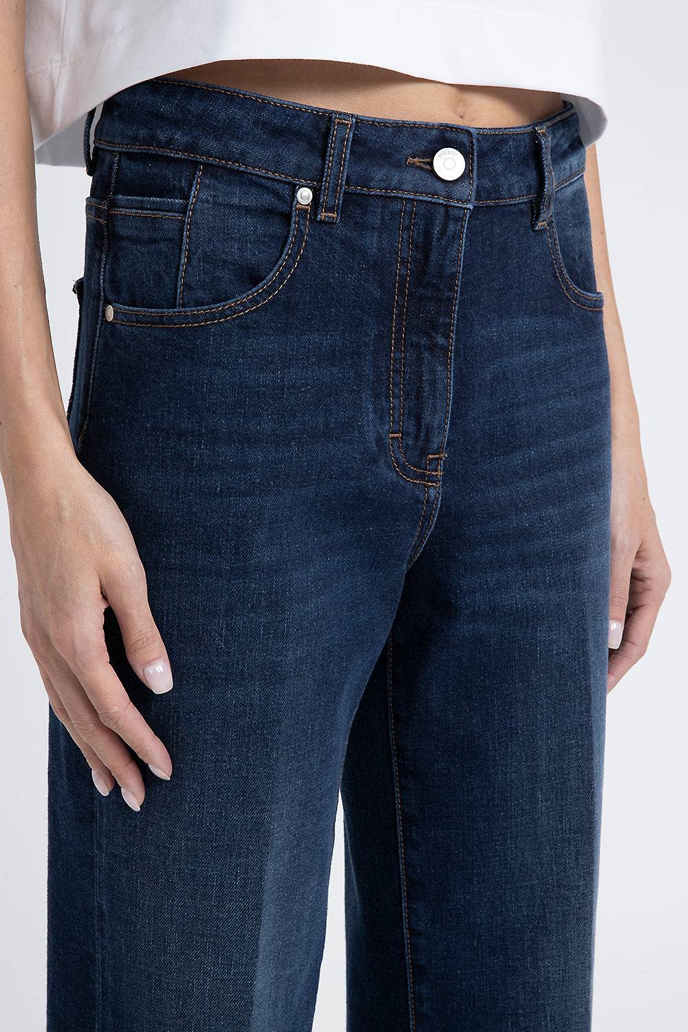 Peserico Pantalone in denim di cotone stretch Offerta Giorno del Papà