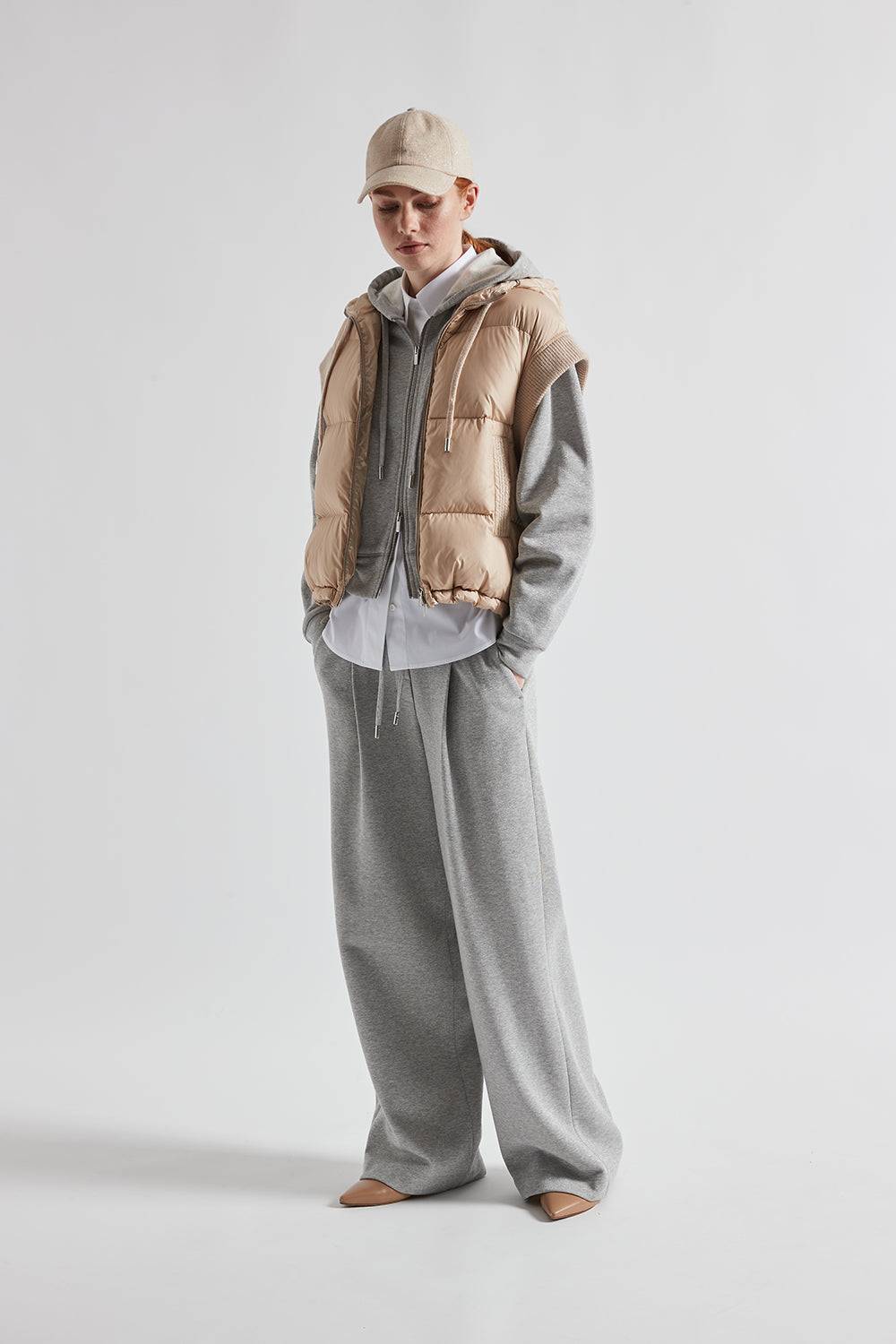 Peserico Pantalone in felpa garzata di cotone lurex Vendita calda