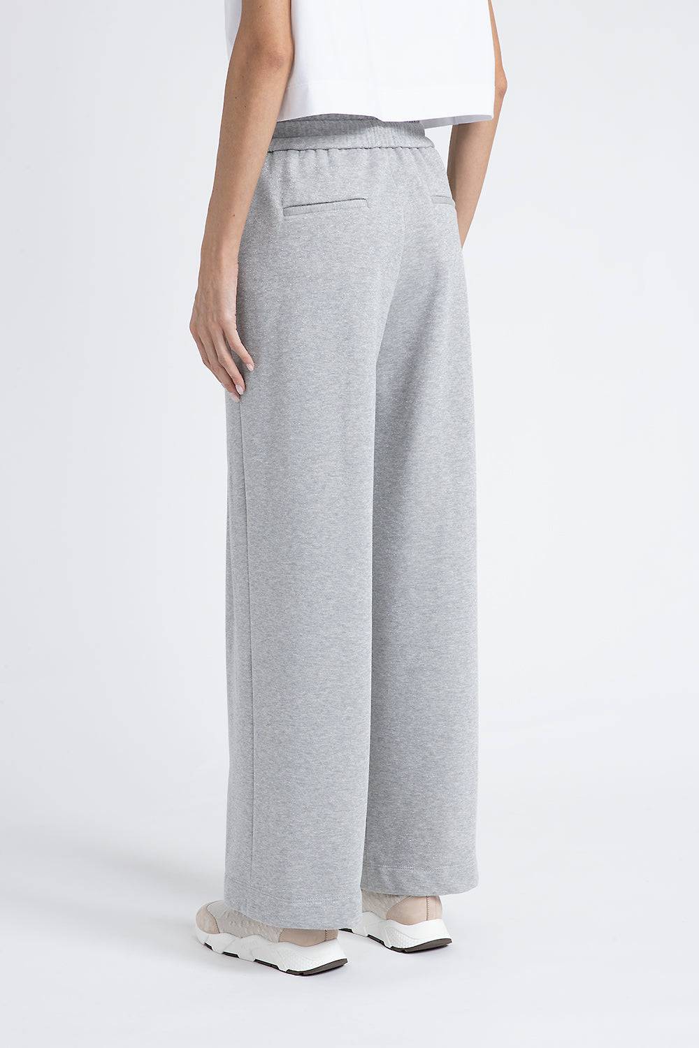 Peserico Pantalone in felpa garzata di cotone lurex Vendita calda