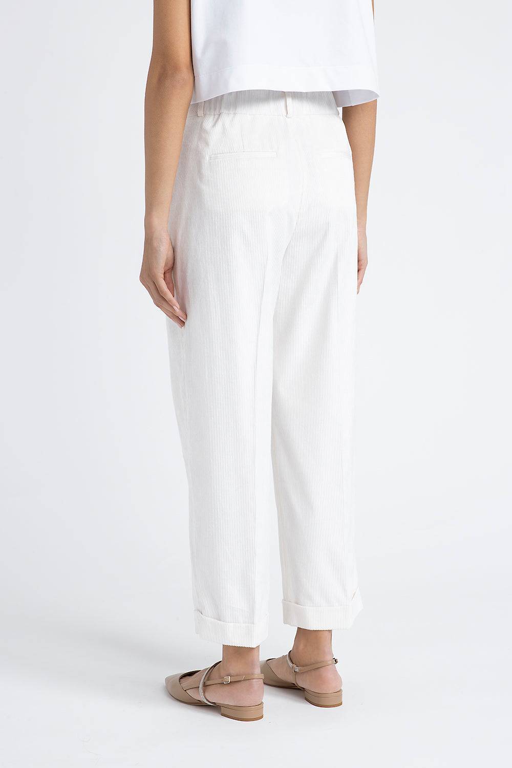 Peserico Pantalone carrot in velluto fluido 1000 righe Offerta migliore