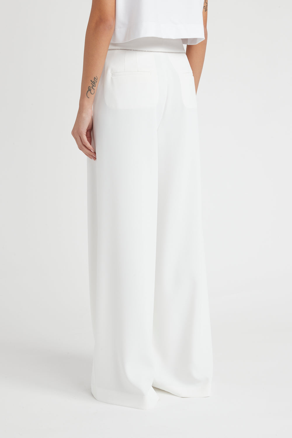 Peserico Pantalone palazzo in fluido cady crepe Online Outlet