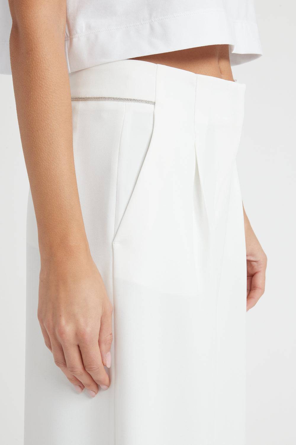 Peserico Pantalone palazzo in fluido cady crepe Online Outlet