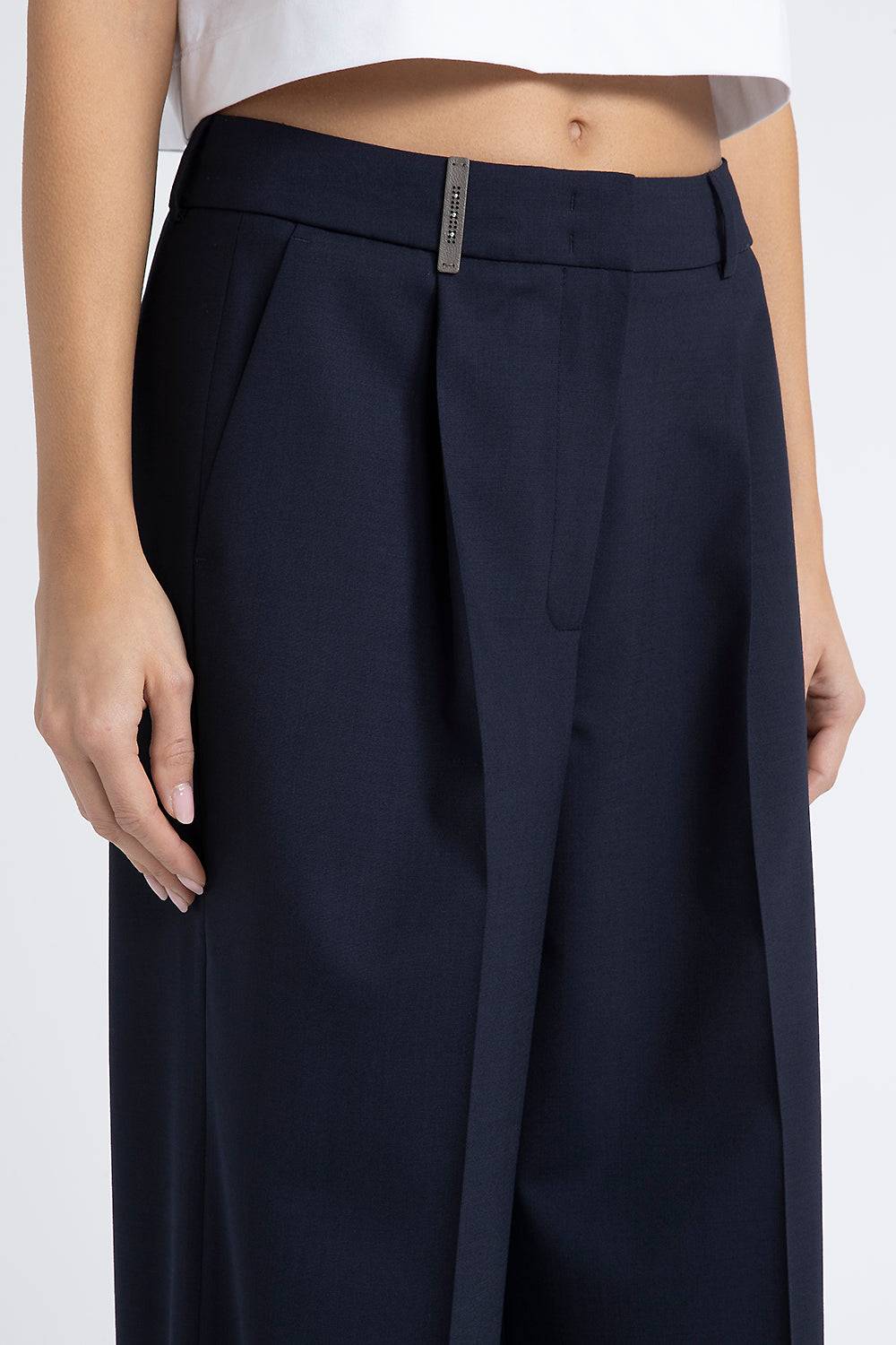Peserico Pantalone palazzo in lana tecnica Lightning offer