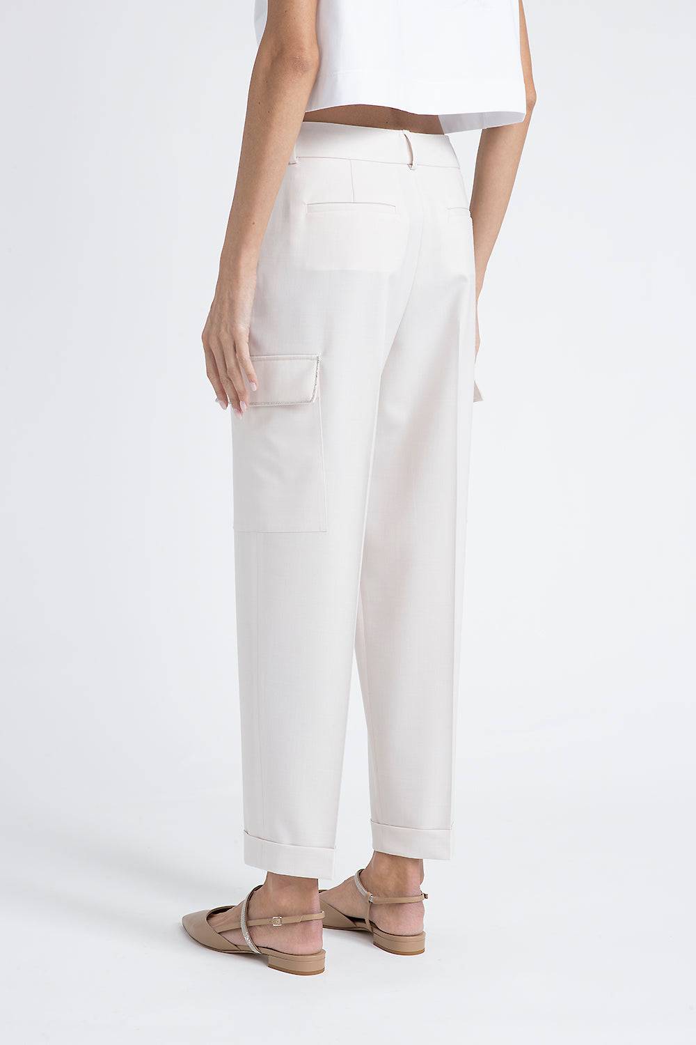 Peserico Pantalone carrot in twill di lana tecnica Nuovi prodotti