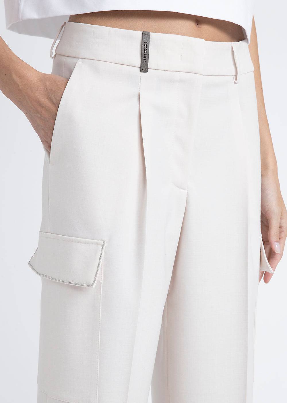 Peserico Pantalone carrot in twill di lana tecnica Nuovi prodotti