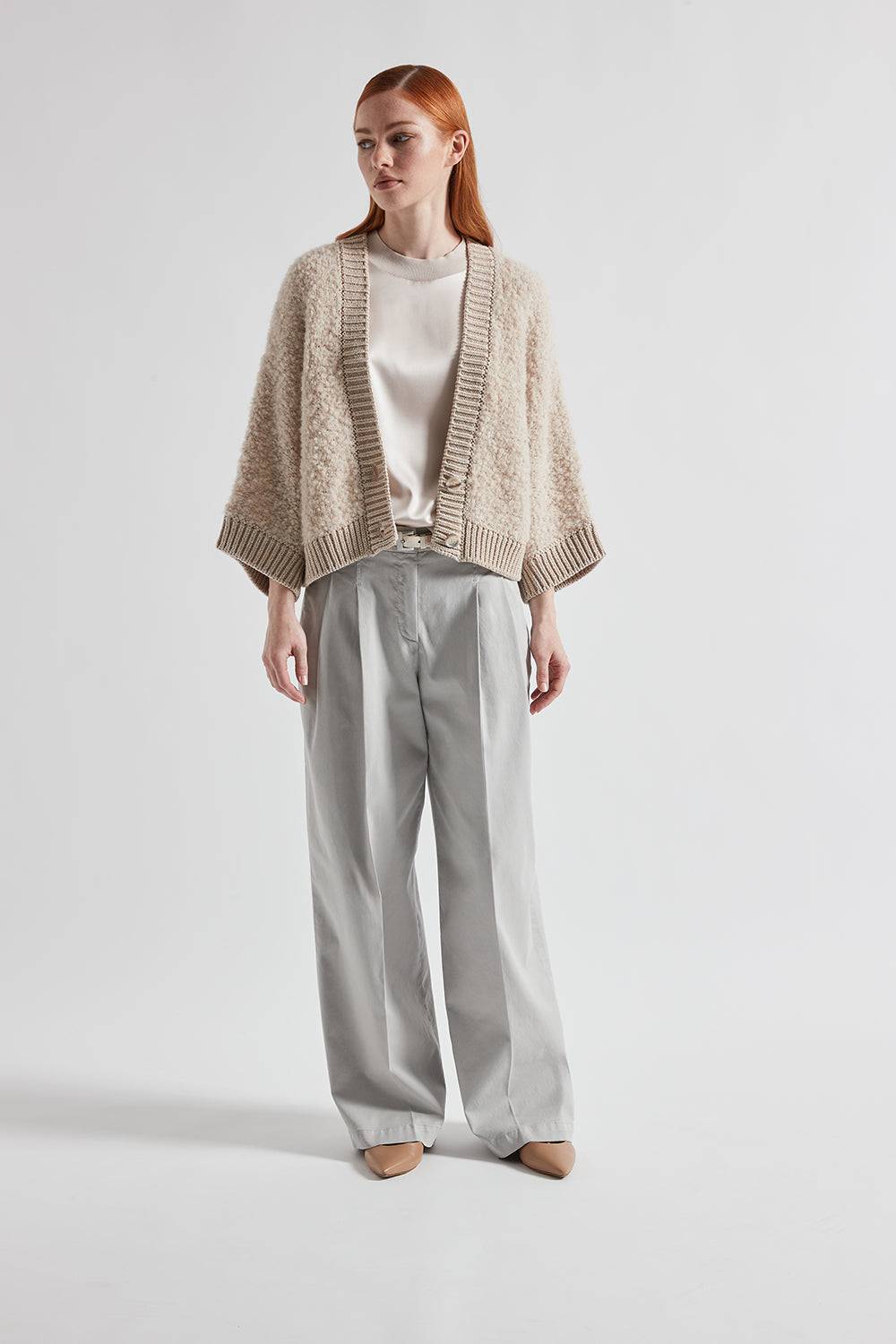 Peserico Pantalone con pieghe in gabardina di cotone seta e tencel Bestseller