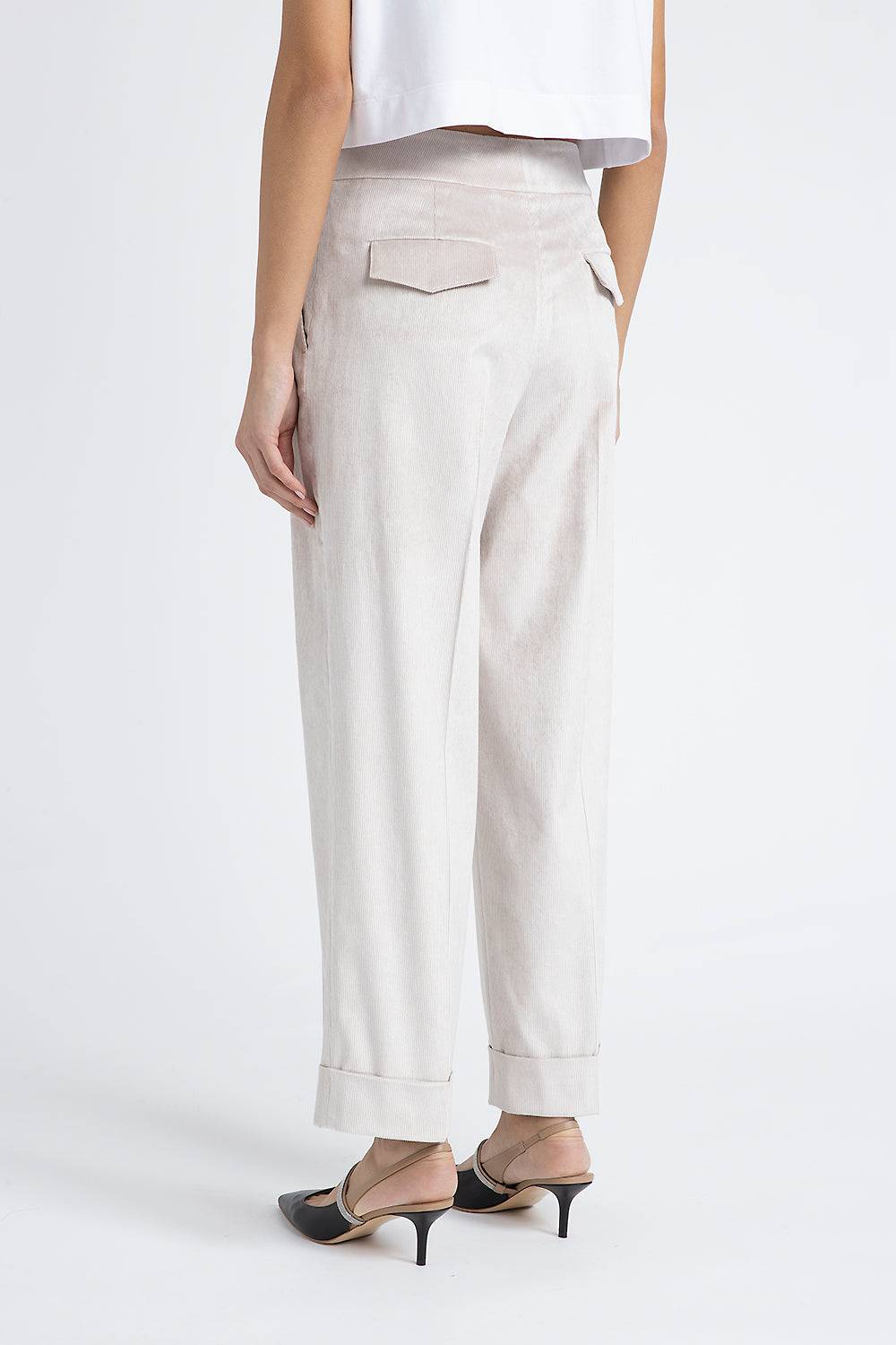 Peserico Pantalone straight in velluto 2000 righe Comprane uno, ottenene uno gratis