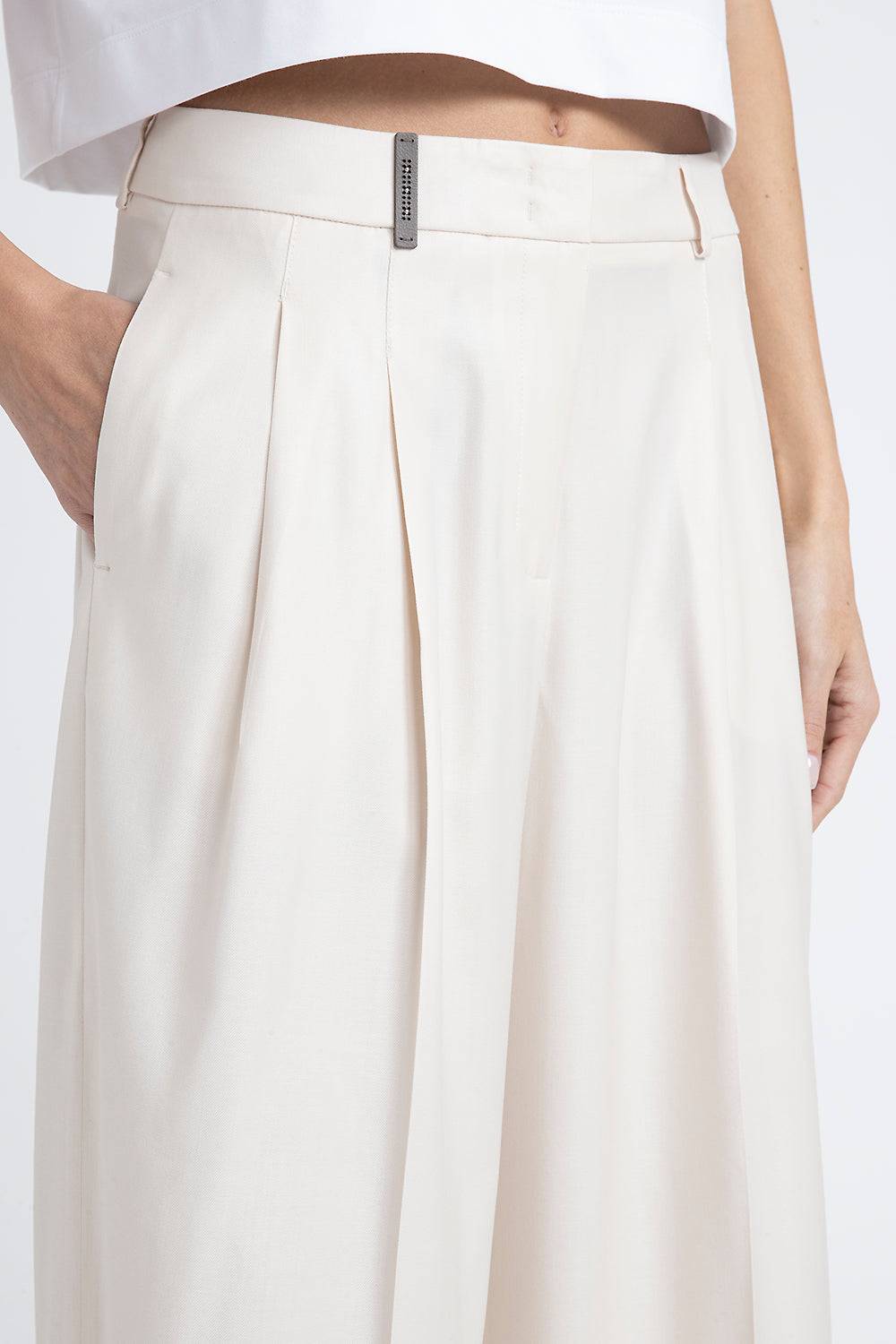 Peserico Pantalone wide in twill Offerte speciali
