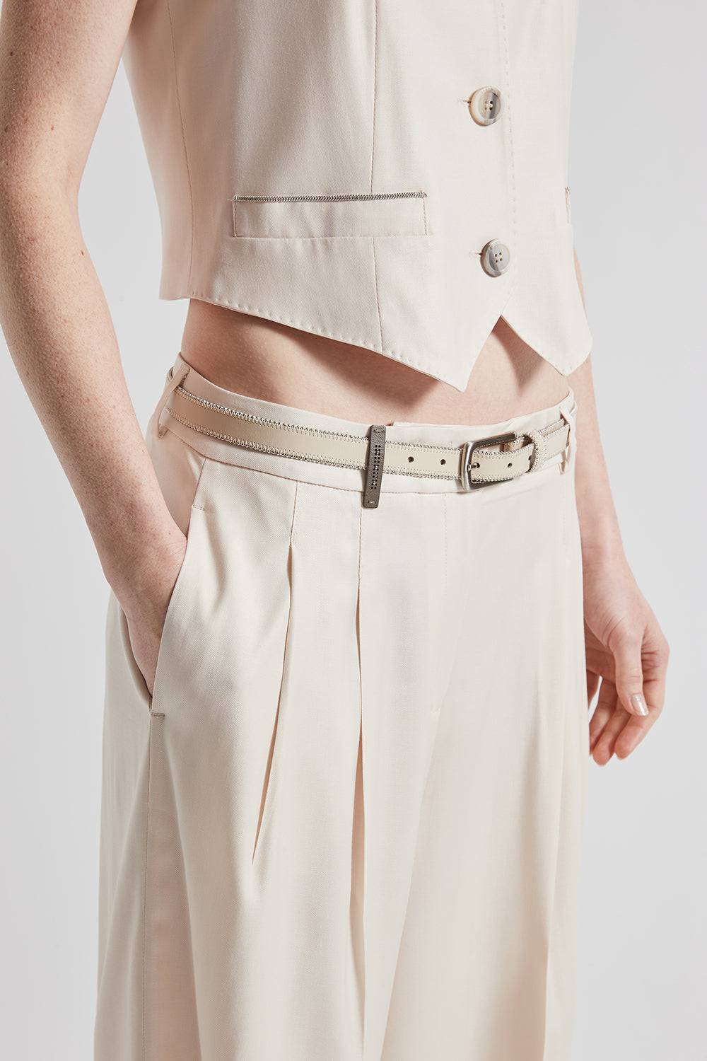 Peserico Pantalone wide in twill Offerte speciali