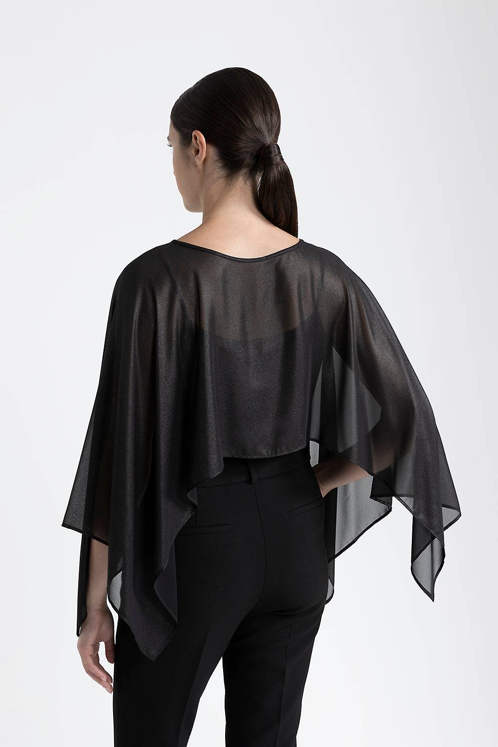 Peserico Poncho georgette laminata effetto bagnato ACQUISTA ORA