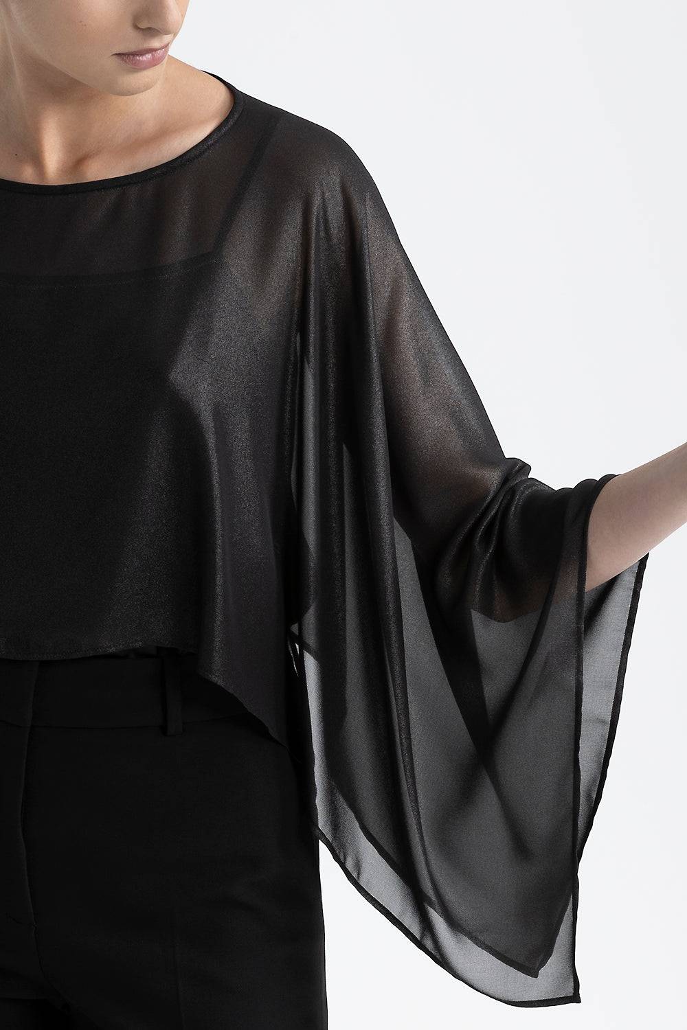 Peserico Poncho georgette laminata effetto bagnato ACQUISTA ORA