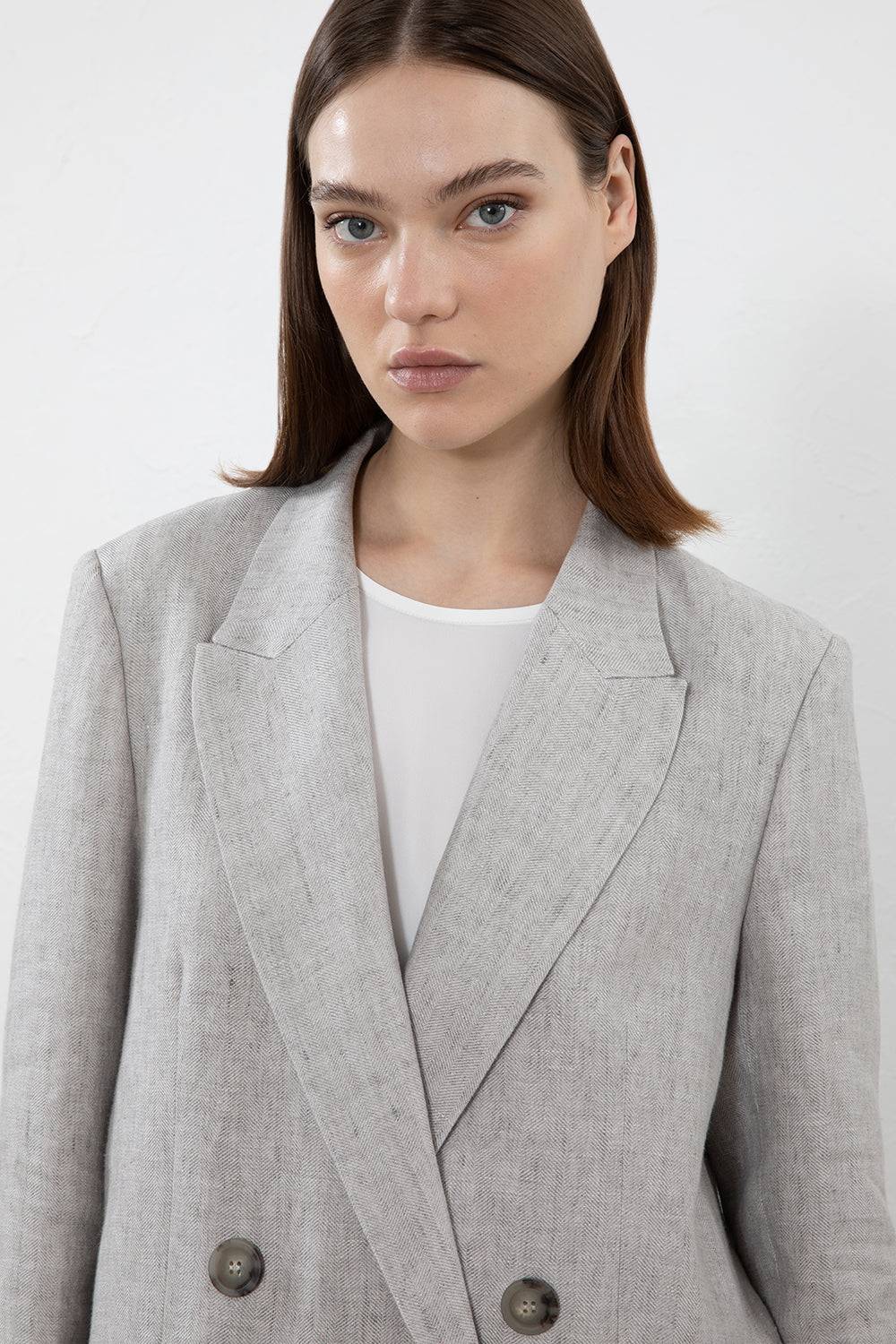 Peserico Blazer doppiopetto in puro lino Promozione