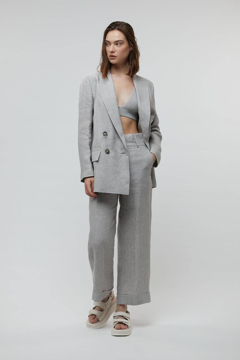 Peserico Blazer doppiopetto in puro lino Promozione