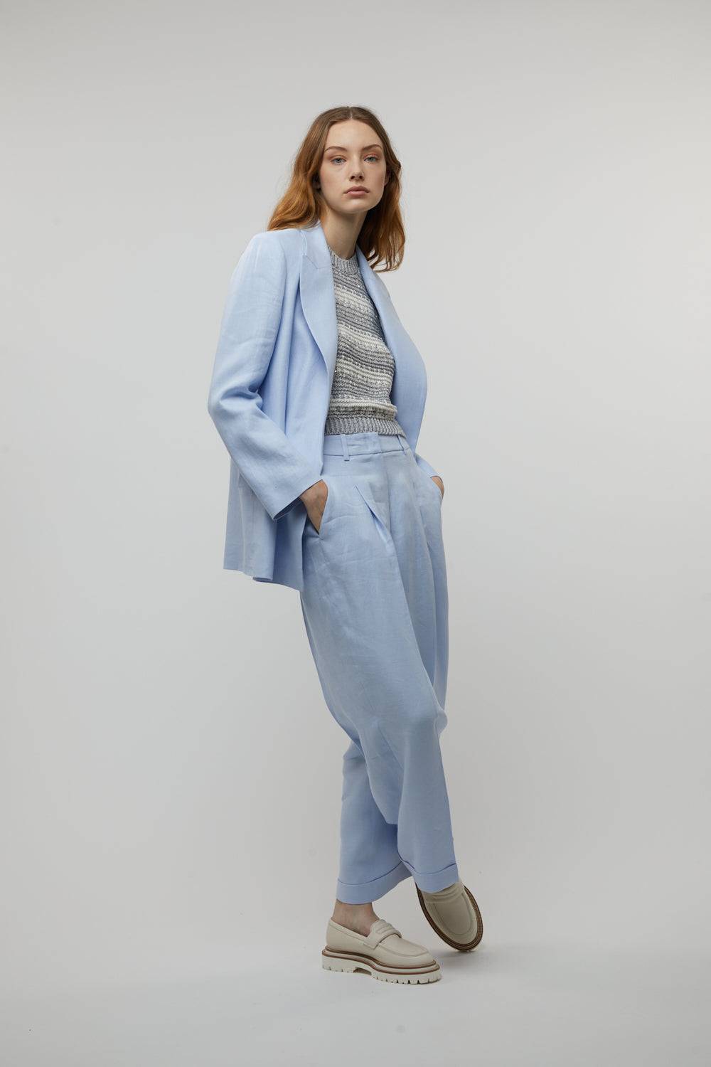 Peserico Blazer doppiopetto in gabardina di puro lino Spedizione Gratuita