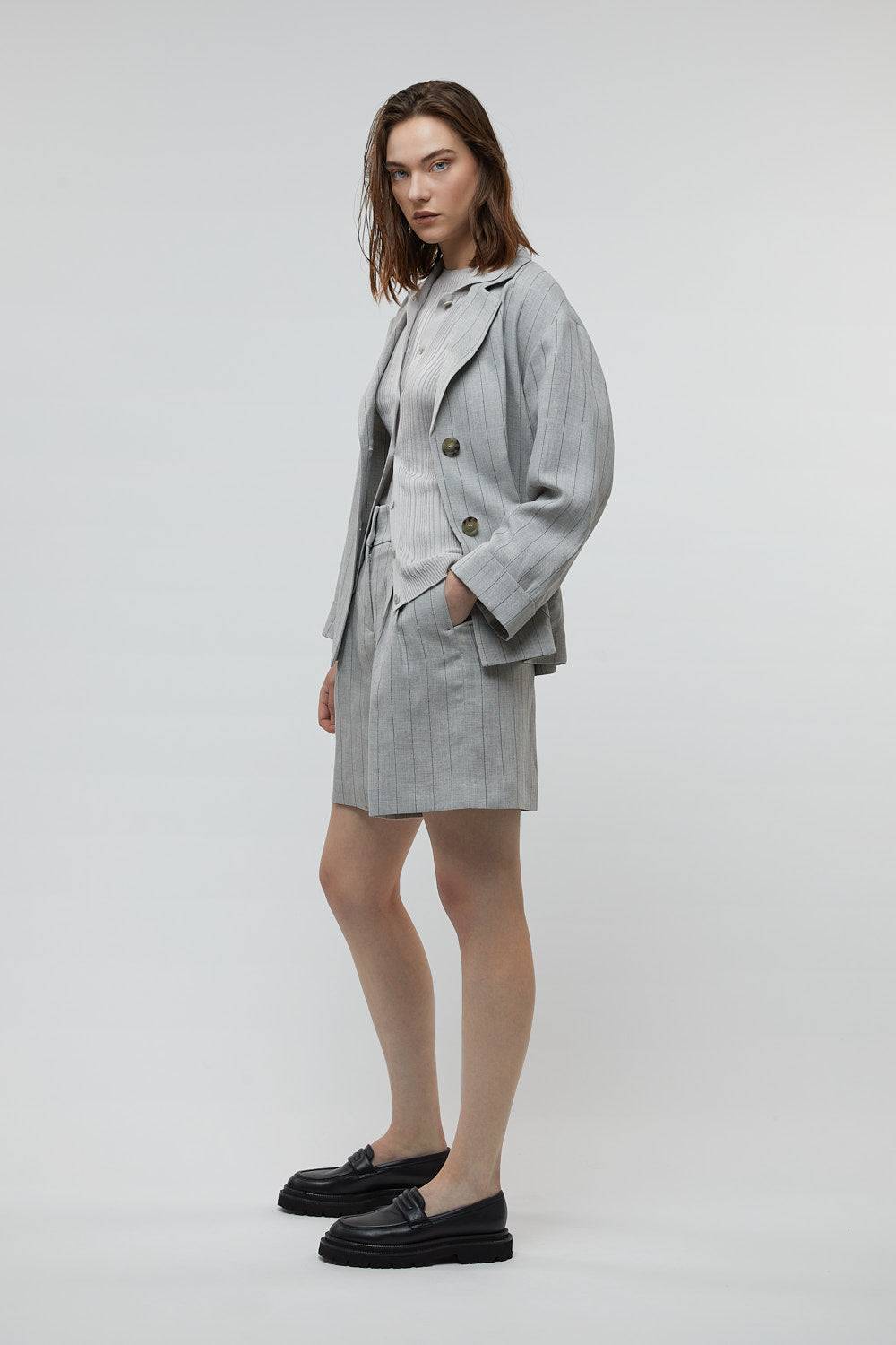 Peserico Blazer monopetto in lino, viscosa e lurex Pezzi Unici
