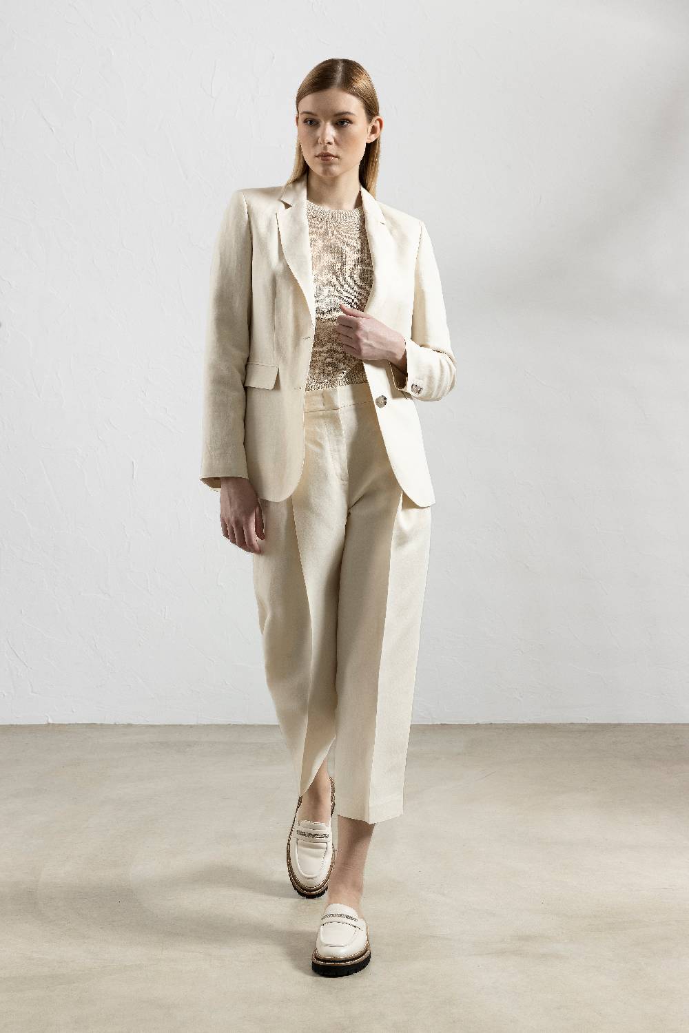 Peserico Blazer monopetto in lino e viscosa Soddisfazione Garantita