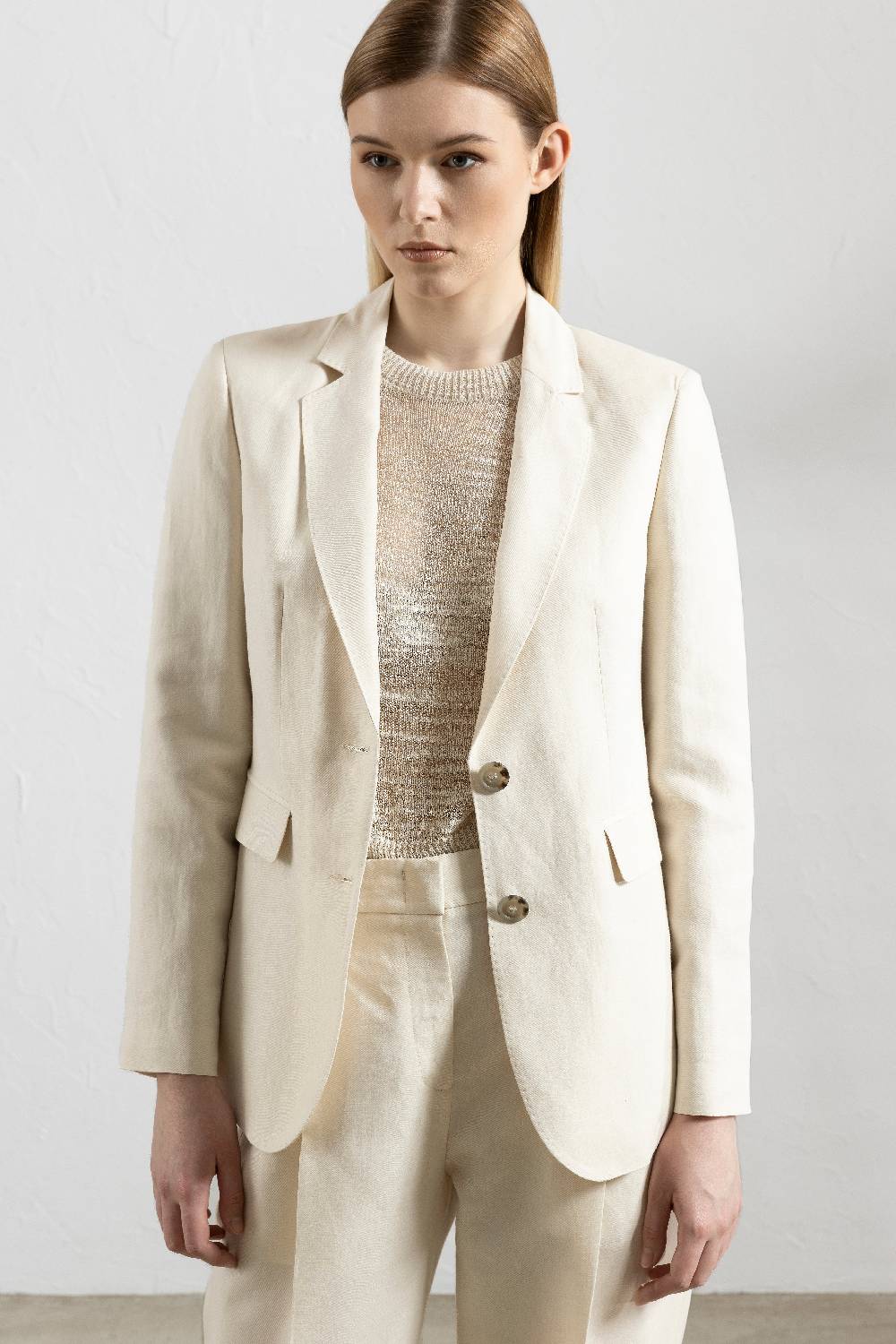 Peserico Blazer monopetto in lino e viscosa Soddisfazione Garantita