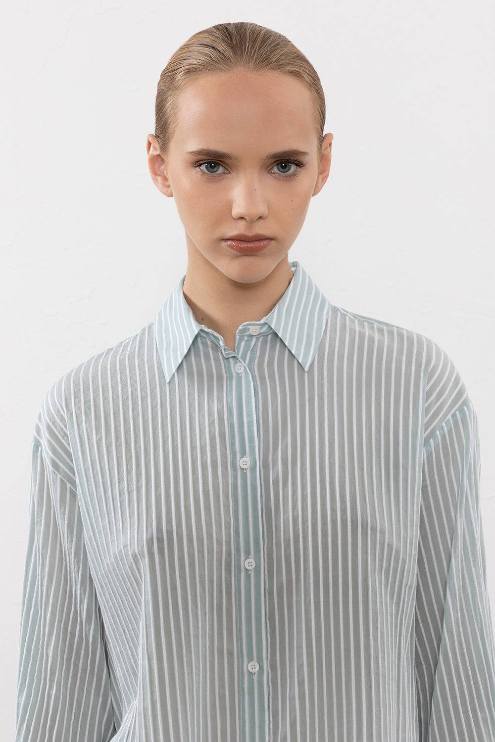 Peserico Camicia in leggera tela rigata di cotone Consegna Veloce