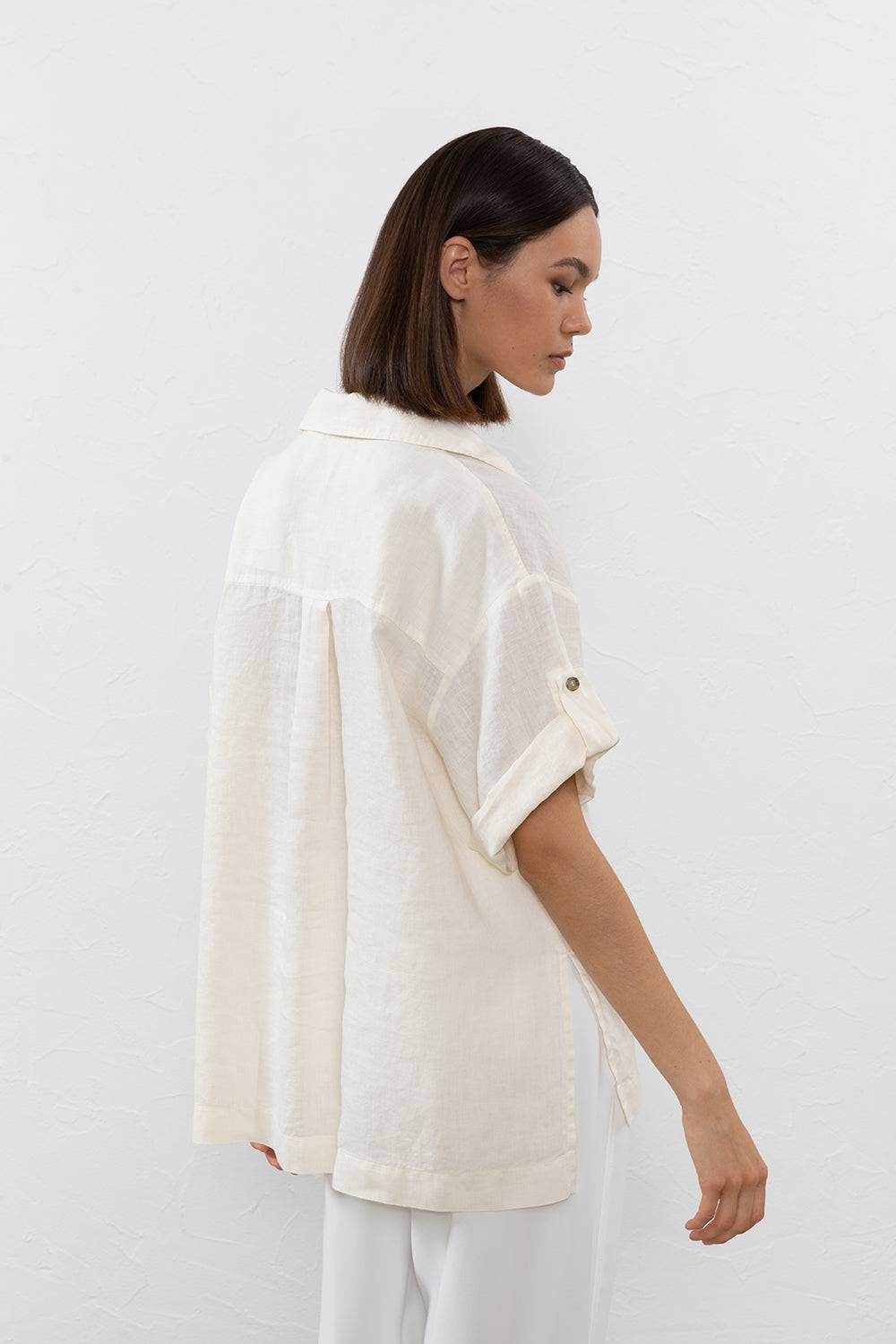 Peserico Blusa in tela di puro lino Promozione Limitata