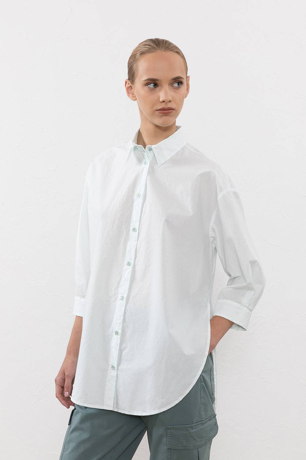 Peserico Camicia in popeline di cotone clean unito Fino Al -60%