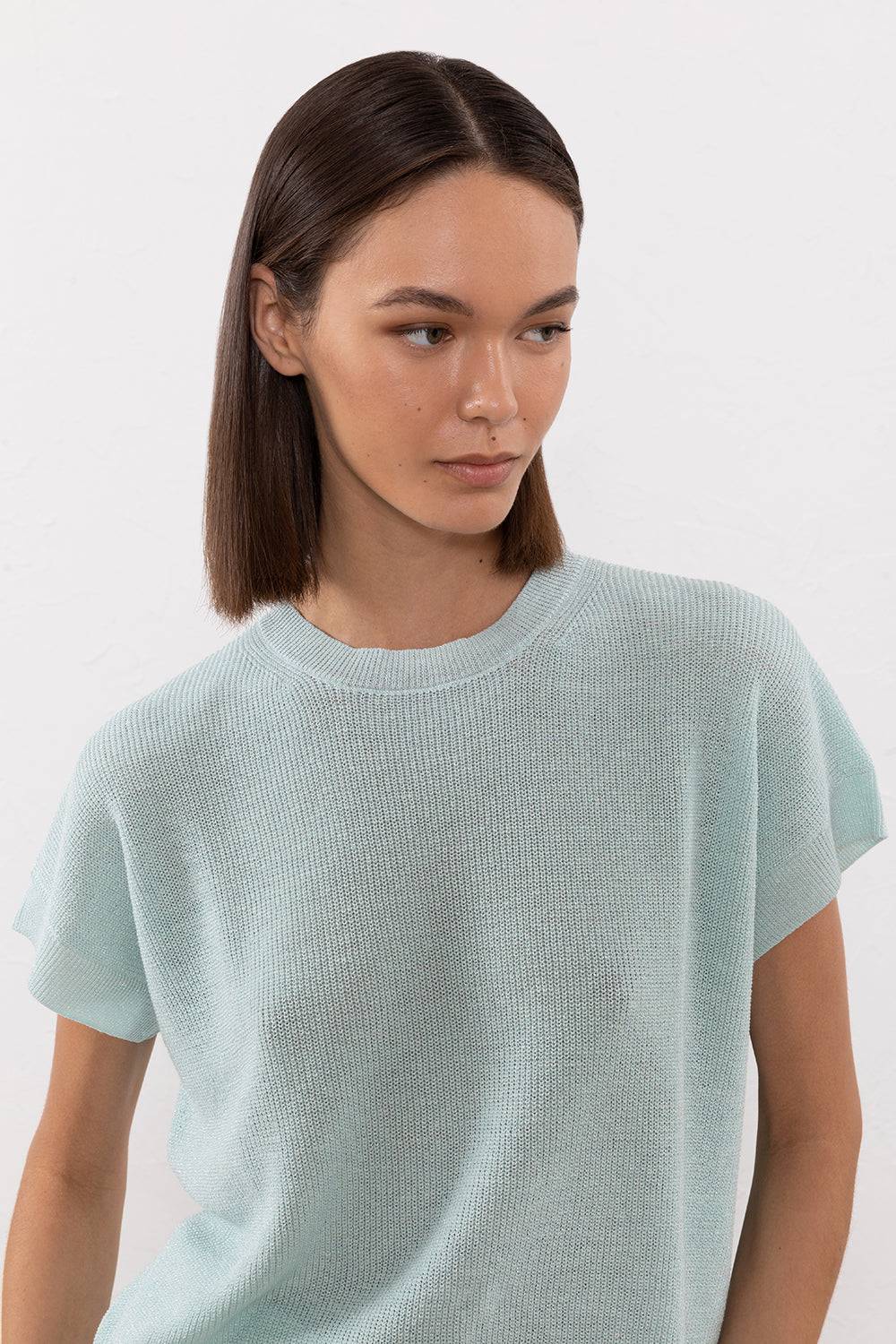 Peserico Maglia in filato di lino cotone crepe e lurex Online