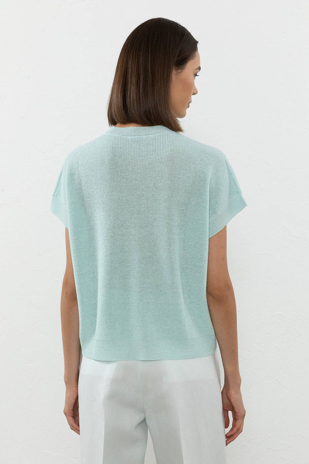 Peserico Maglia in filato di lino cotone crepe e lurex Online
