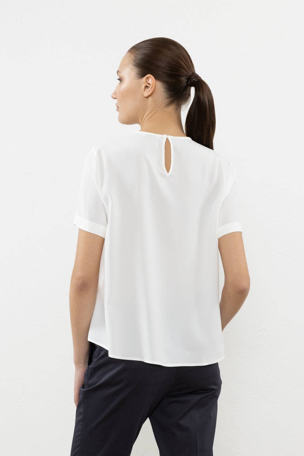 Peserico T-shirt in crepe de chine misto seta Moda