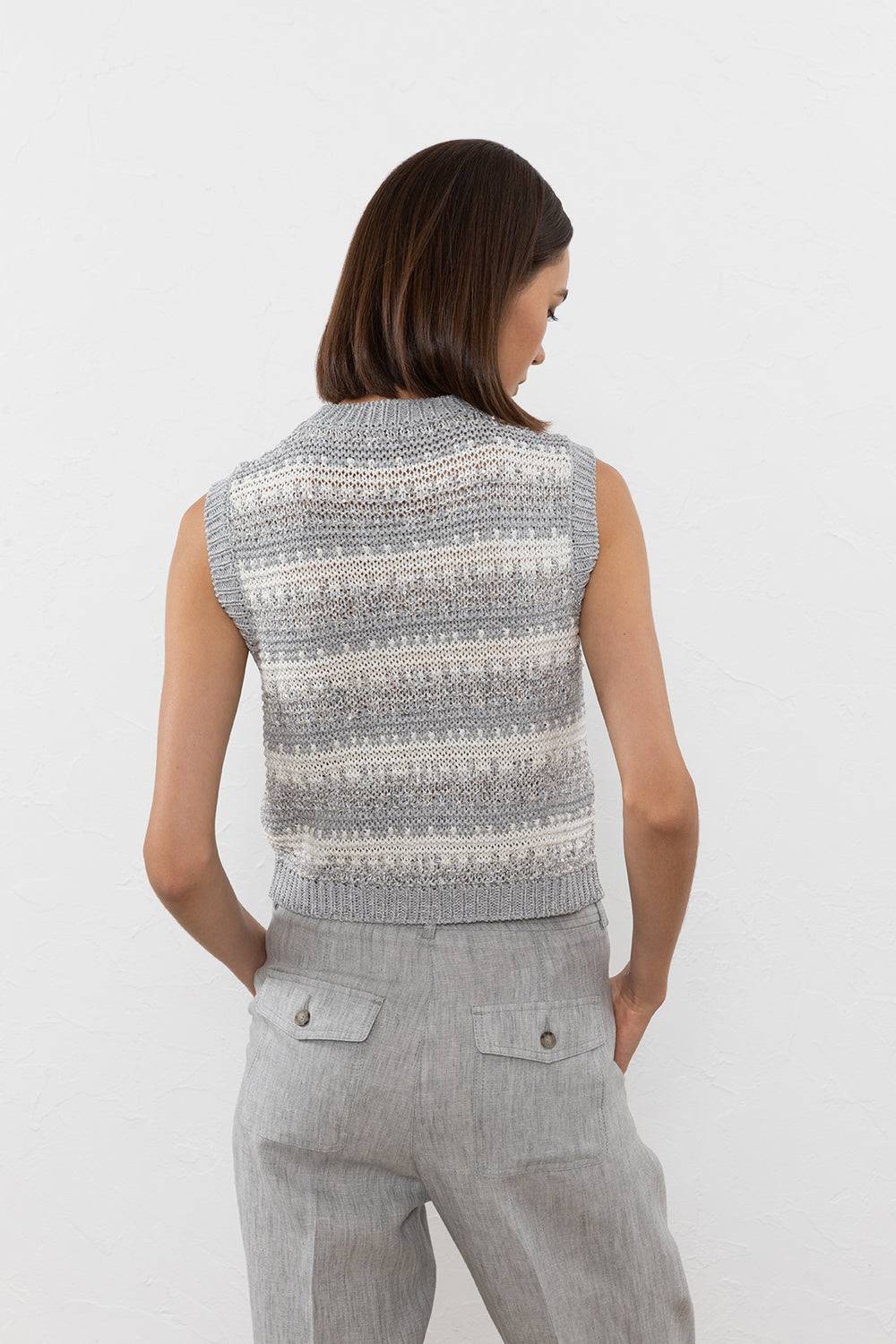 Peserico Top in filato di viscosa, lino, lurex e paillettes Negozio online di fabbrica