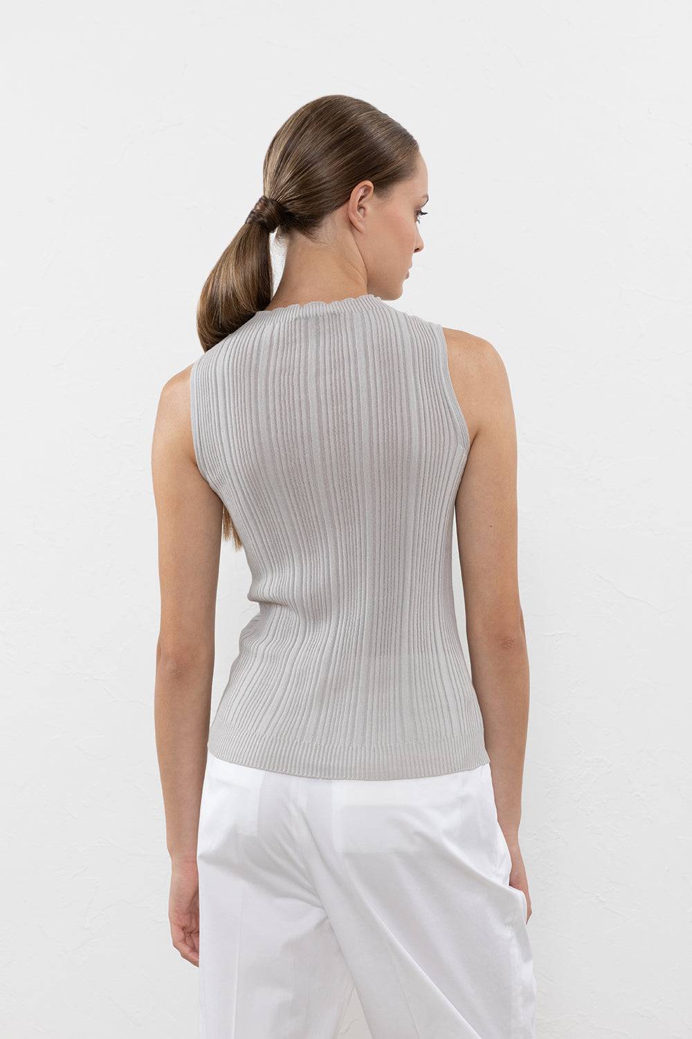 Peserico Top in filato di puro cotone crepe Comprare a buon mercato