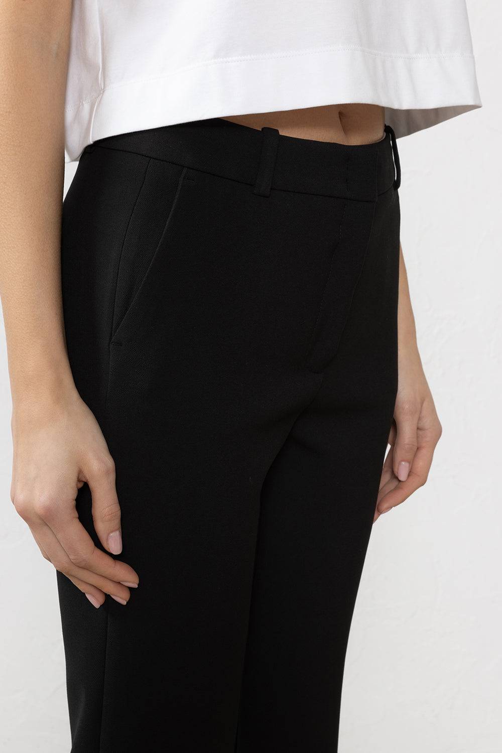Peserico Pantalone in tela doppia di viscosa e cotone stretch Vendita calda