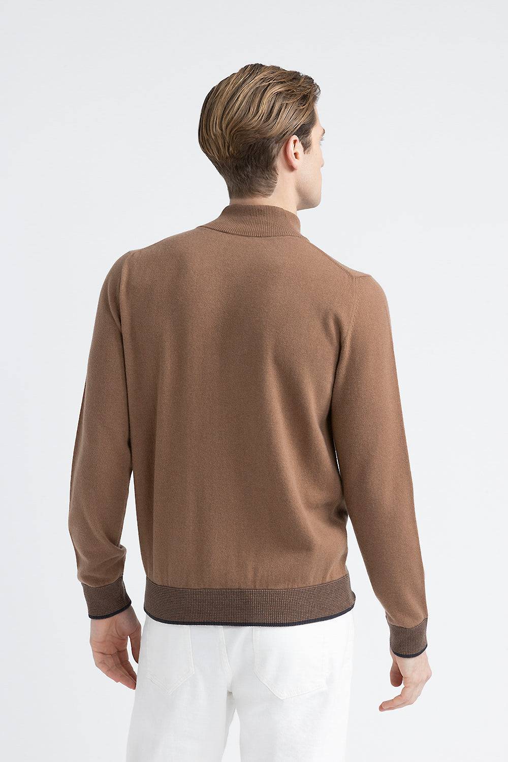 Peserico Maglia collo alto con zip in lana, seta e cashmere Ritorno libero