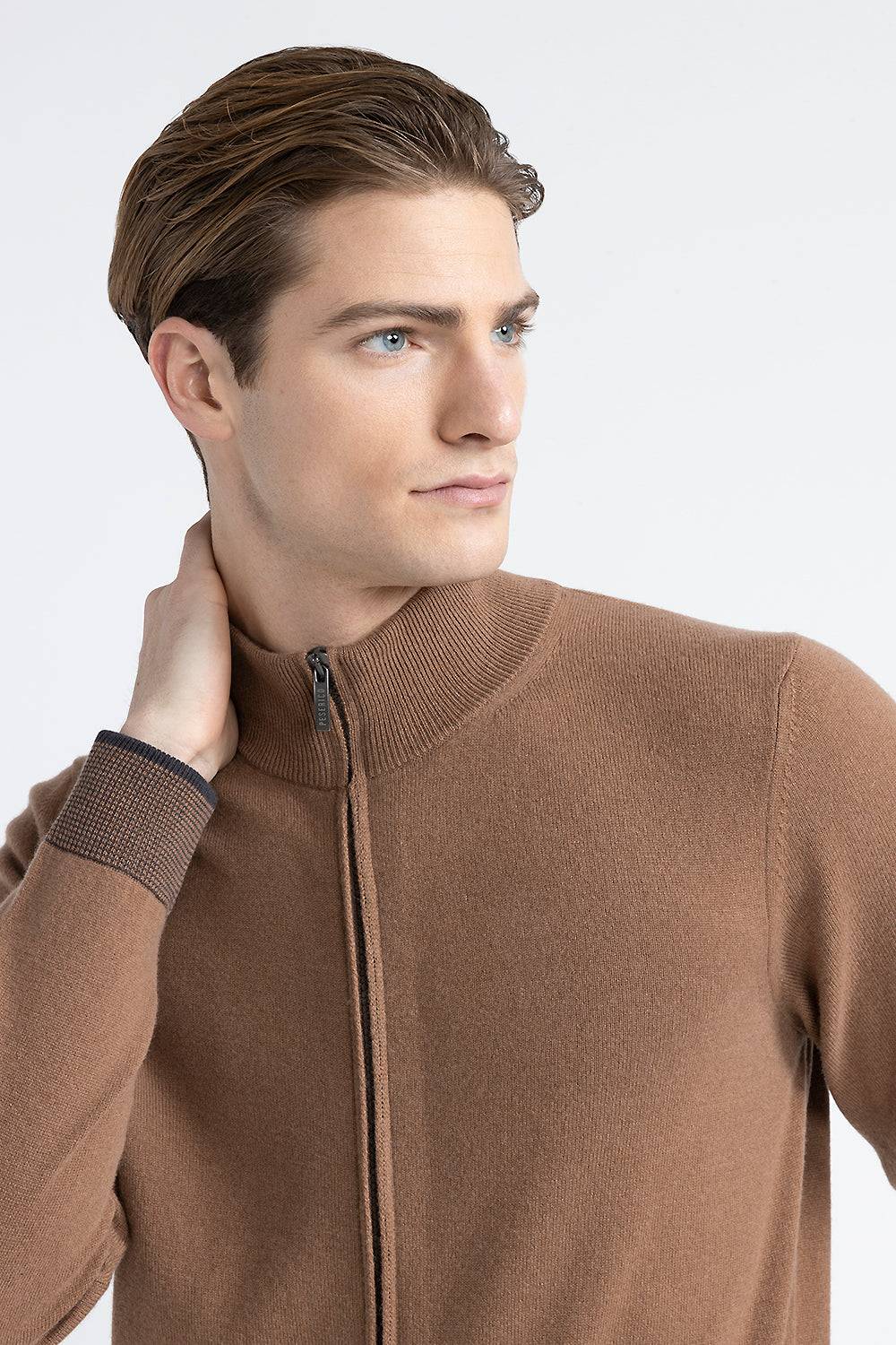 Peserico Maglia collo alto con zip in lana, seta e cashmere Ritorno libero