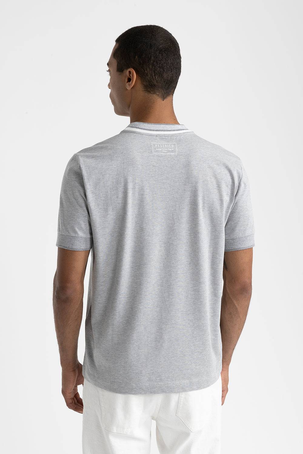 Peserico T-shirt in jersey di cotone con dettagli tricot Fino al 50% di sconto