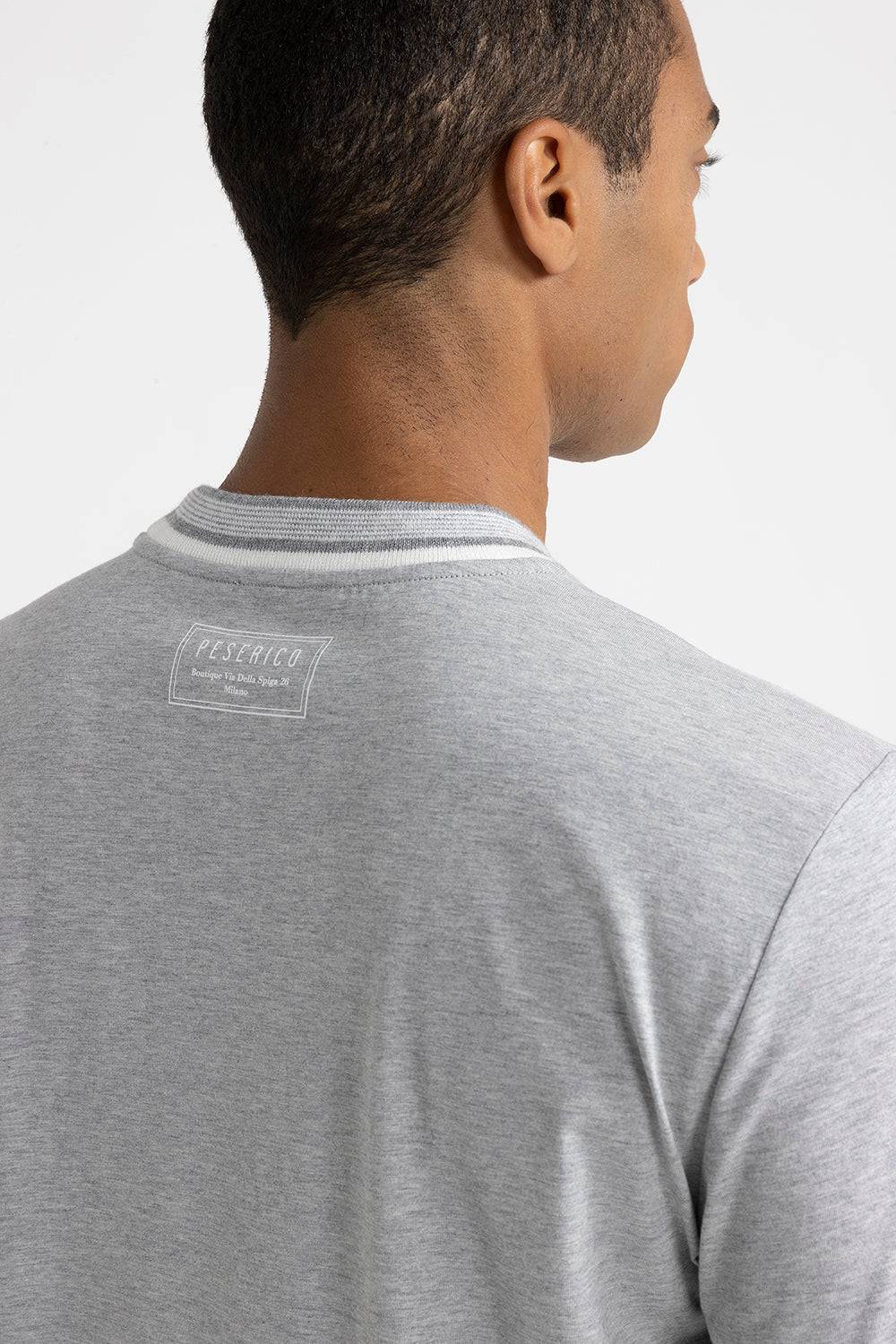 Peserico T-shirt in jersey di cotone con dettagli tricot Fino al 50% di sconto
