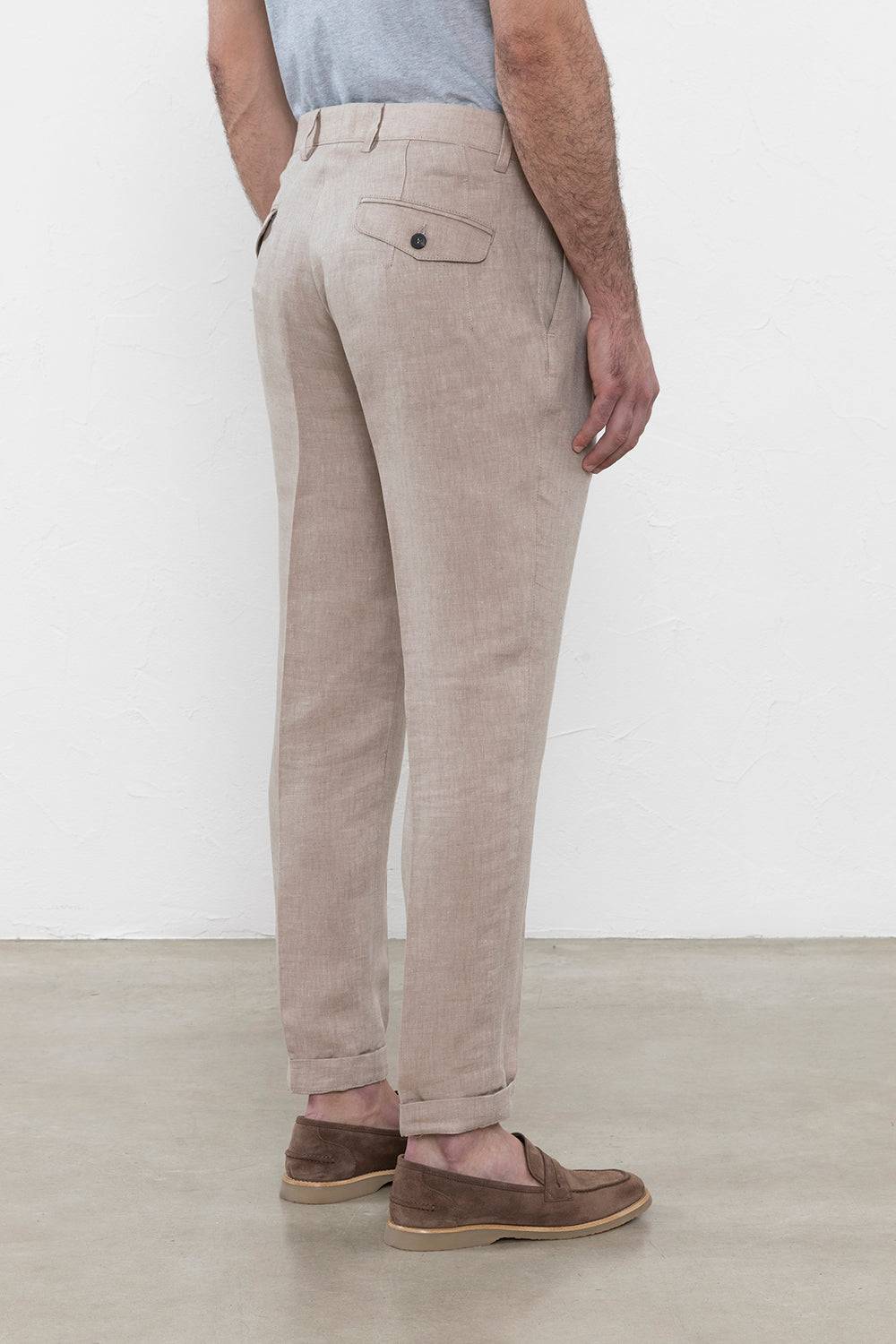 Peserico Pantalone chino in chevron di puro lino Only for today