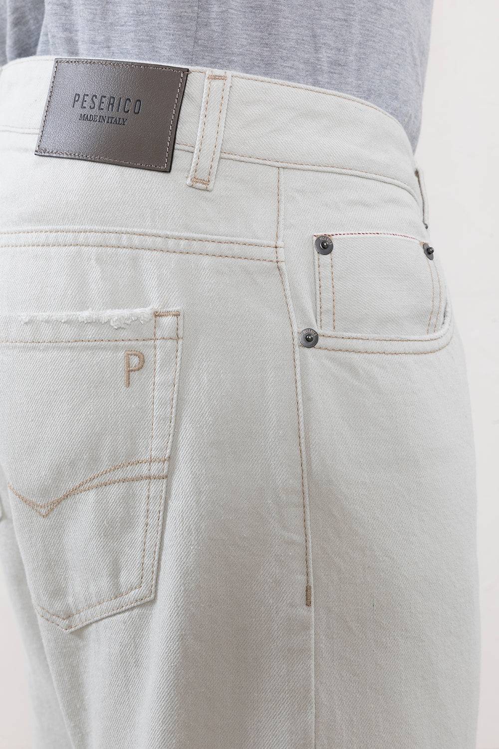 Peserico Denim 5 tasche in cimosato di cotone 50% di sconto con spedizione gratuita