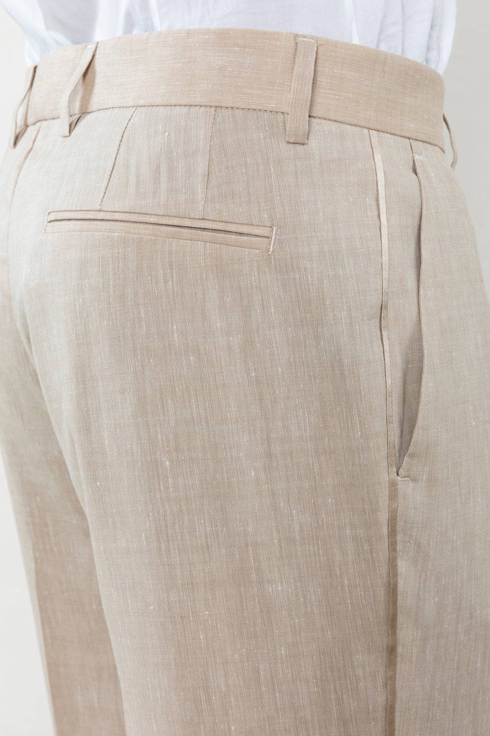 Peserico Pantalone classico in tela Estrato di lana e lino Black Friday Prezzi