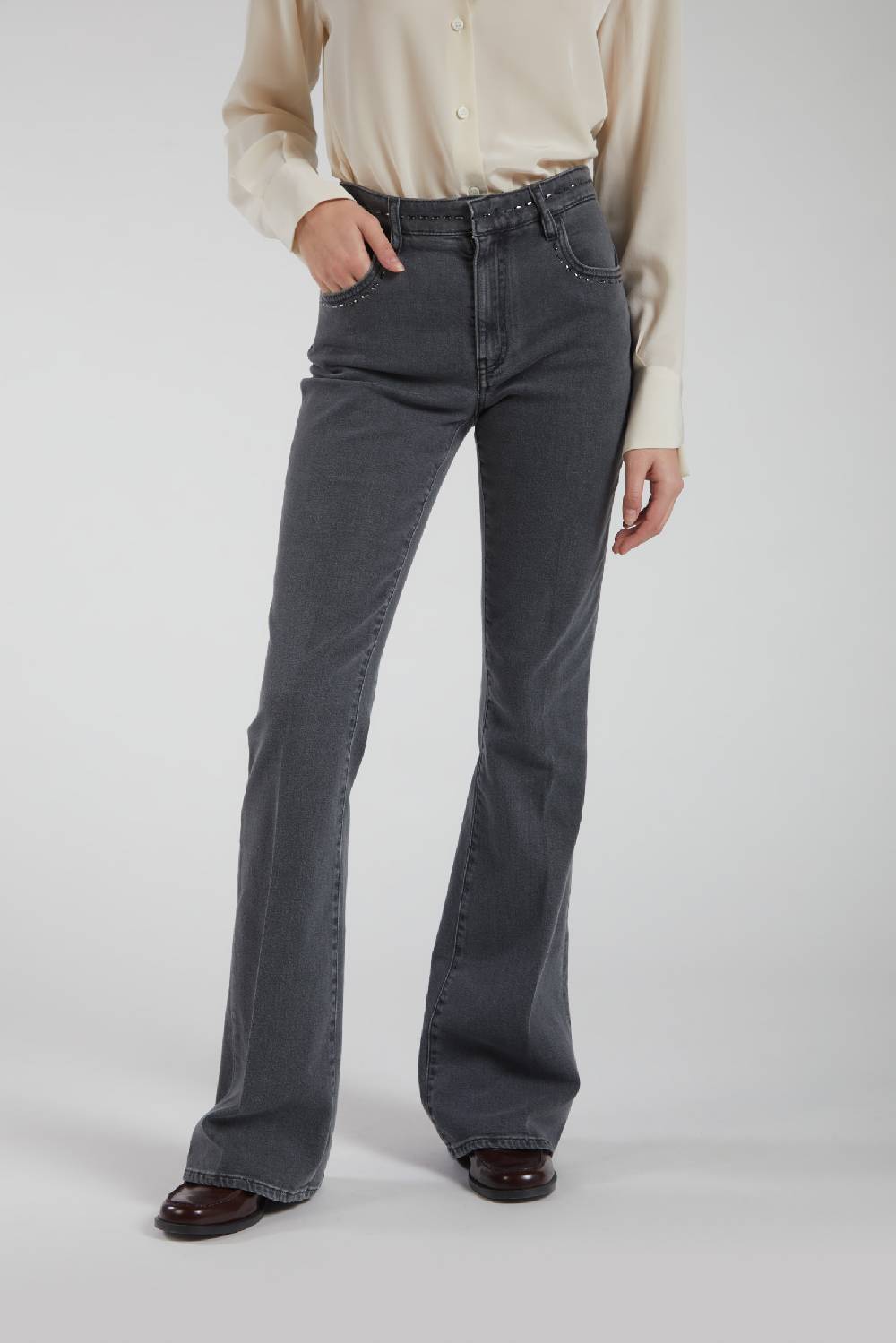 Piazza Sempione JENNIFER Pantalone 5 tasche bootcut in denim Sconto
