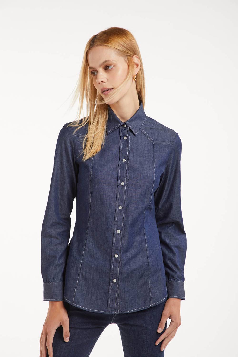 Piazza Sempione Camicia western in denim Nuovo
