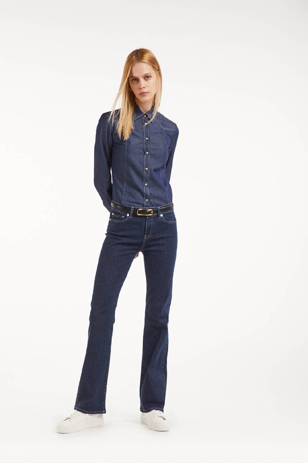 Piazza Sempione Camicia western in denim Nuovo