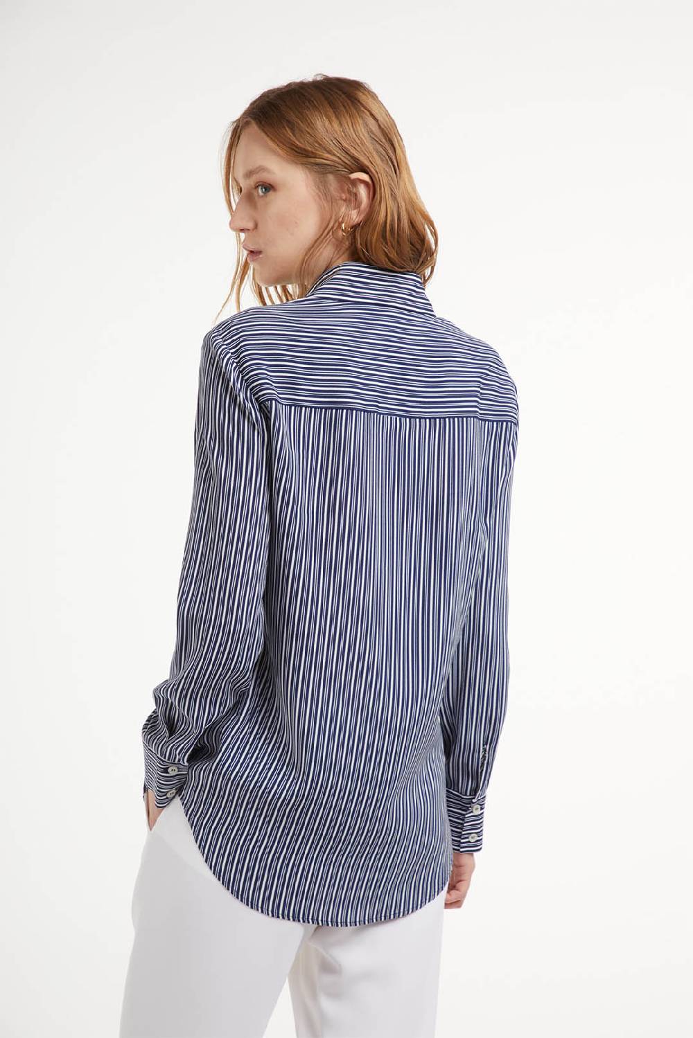 Piazza Sempione Camicia slim a maniche lunghe con stampa righe Promozione