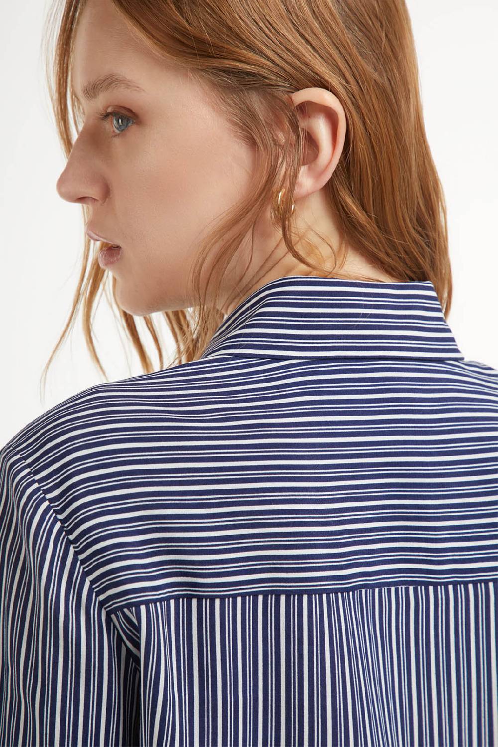 Piazza Sempione Camicia slim a maniche lunghe con stampa righe Promozione