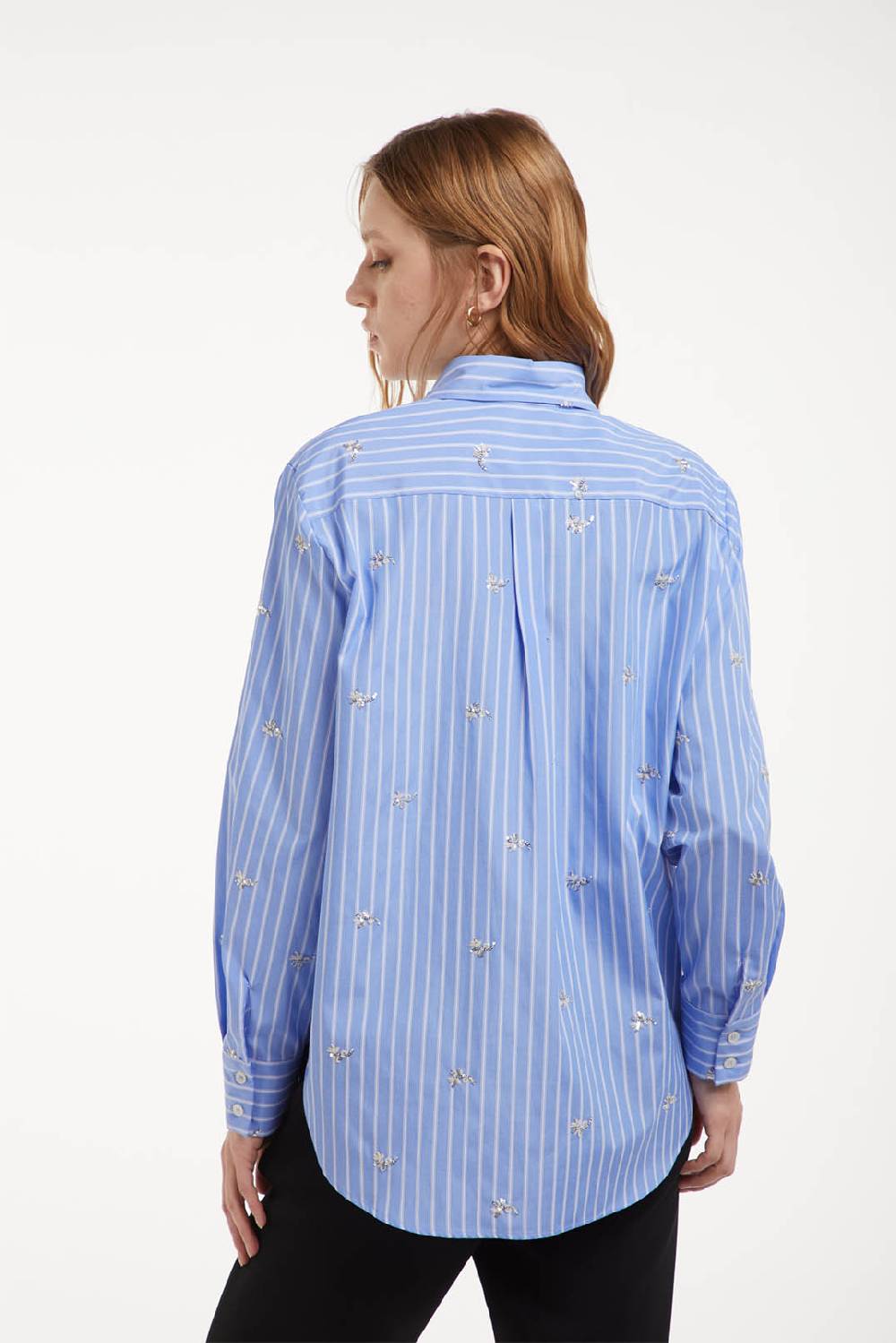 Piazza Sempione Camicia rigata con ricami Soddisfazione Garantita