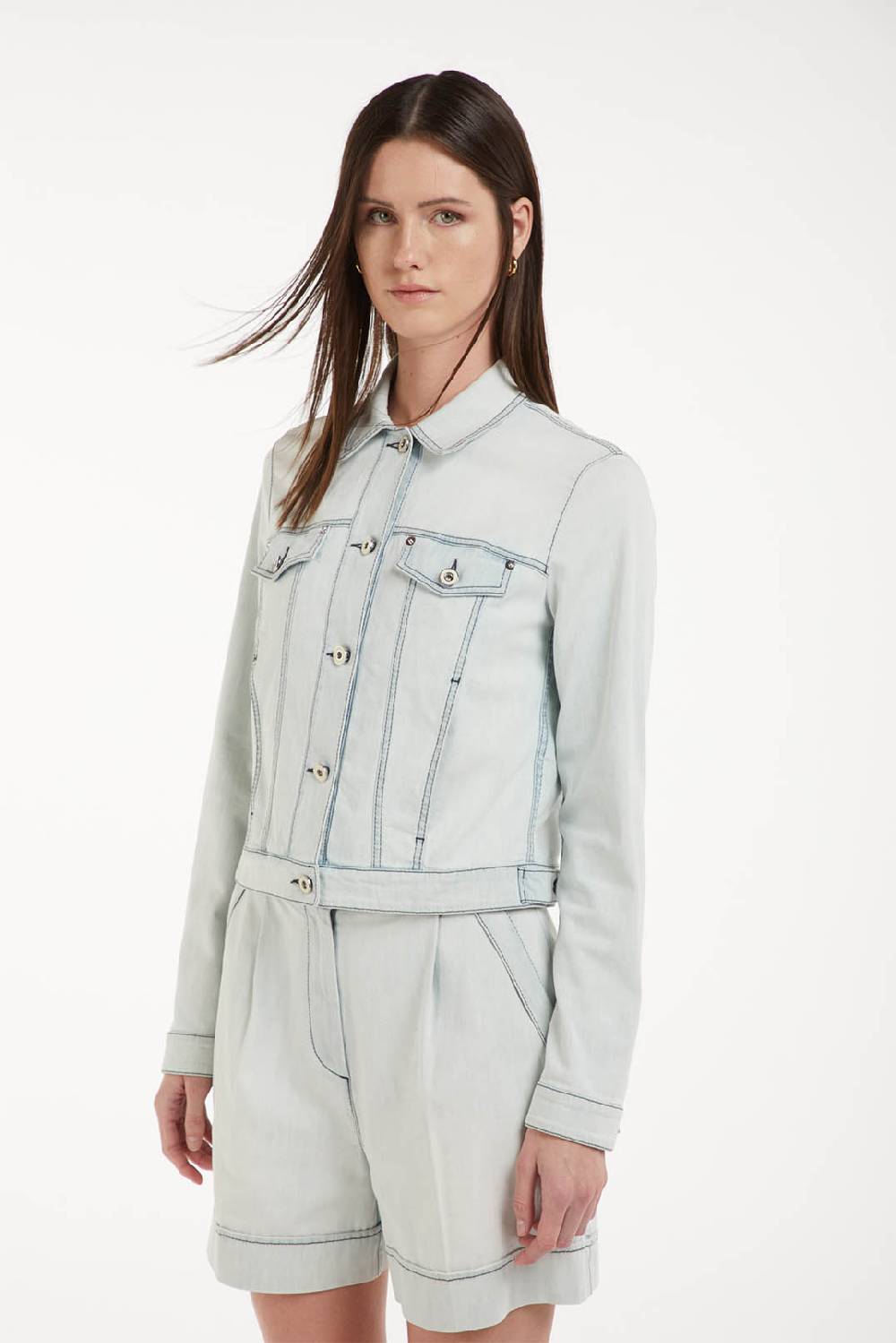 Piazza Sempione Giubbino in denim cotone seta Fino Al -60%