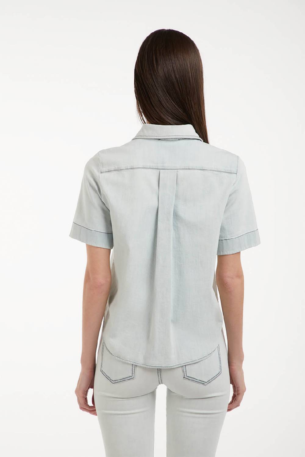 Piazza Sempione Camicia in denim manica corta Sottocosto