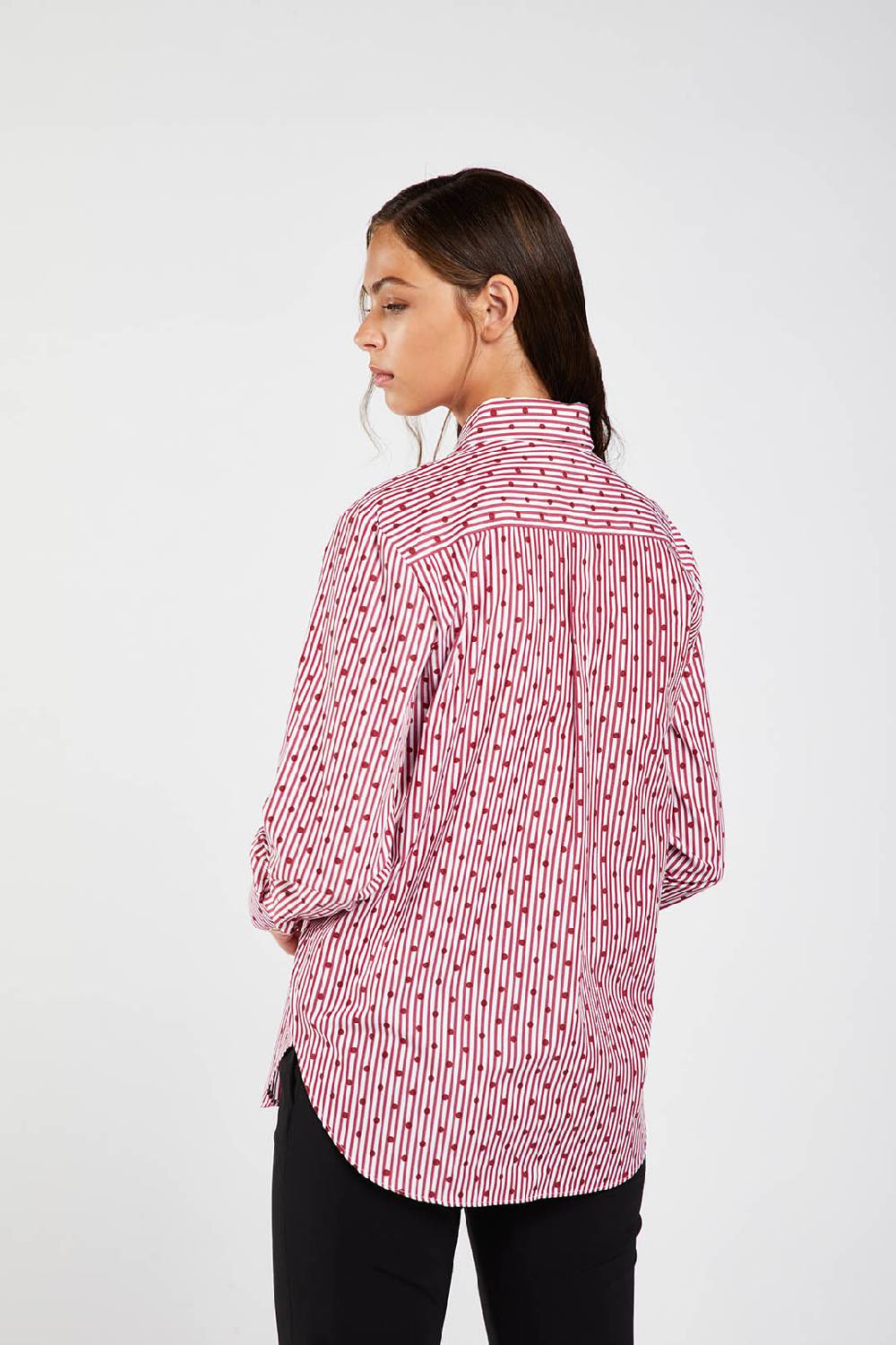 Piazza Sempione Camicia stampata a righe e pois Promozione