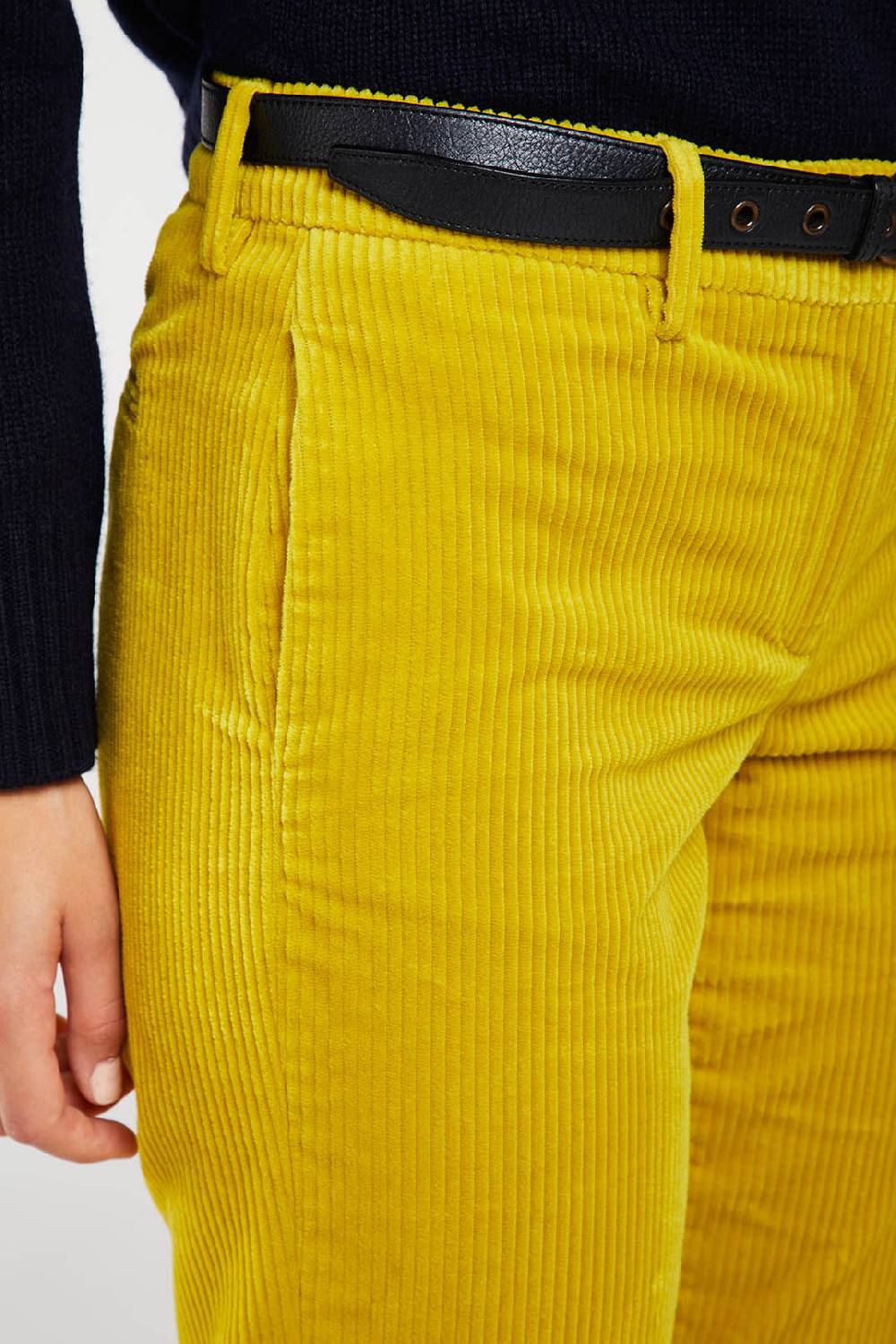 Piazza Sempione Pantalone a vita alta in velluto a coste Soddisfazione Garantita